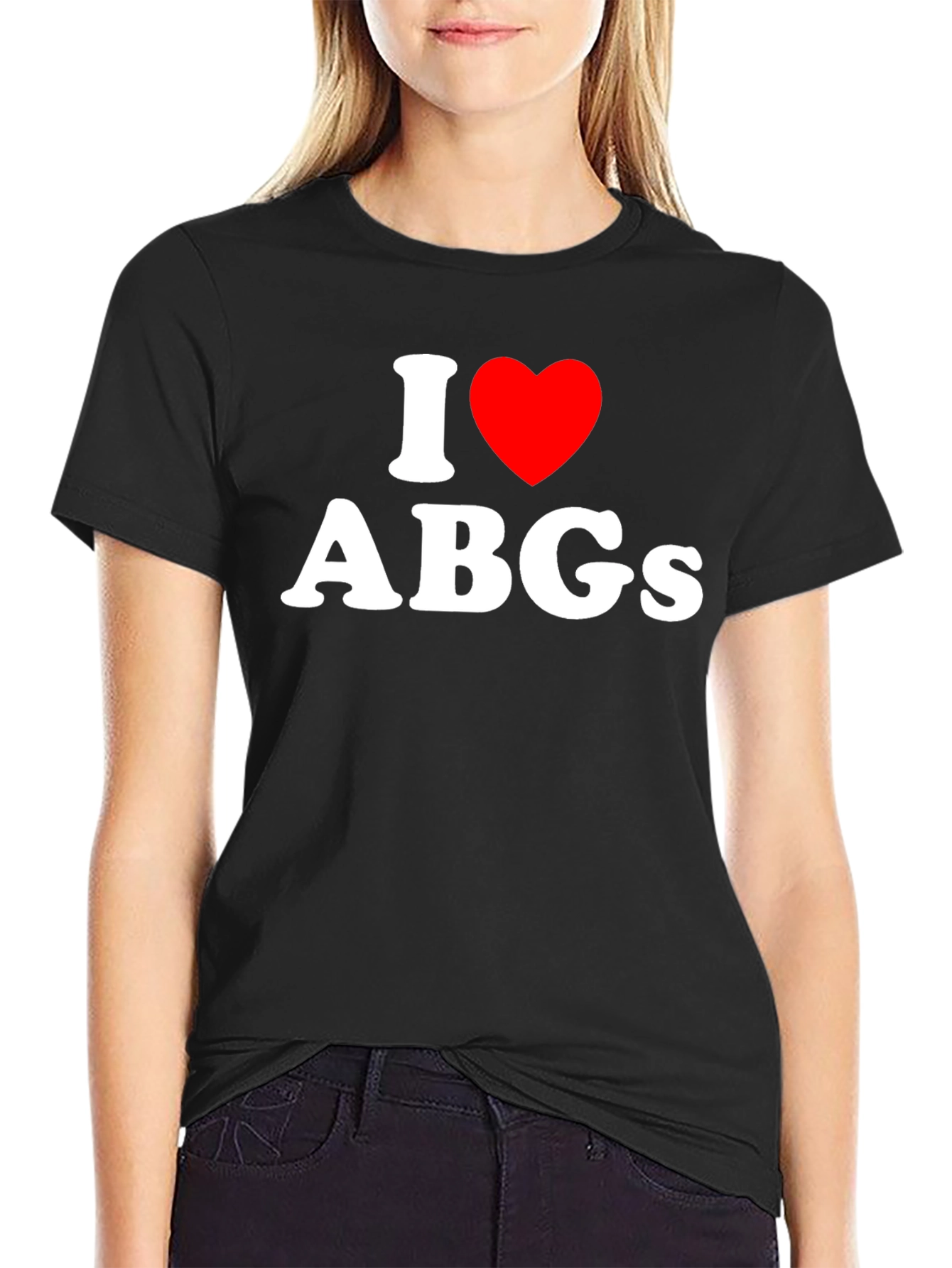 Black I Love ABGs Black T-Shirt - Soft Cotton Tee view 2