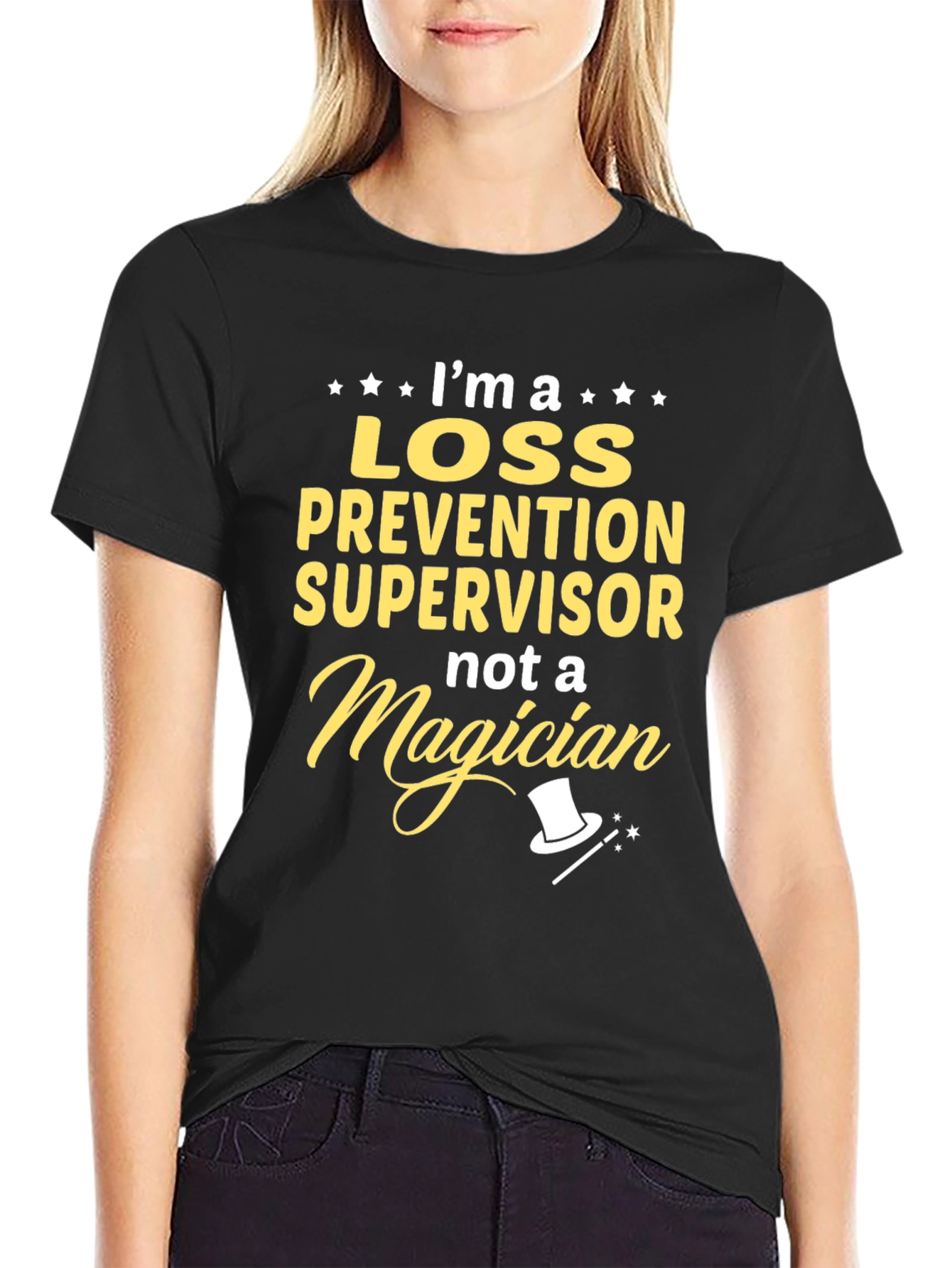 Black Loss Prevention Supervisor T-Shirt Funny Magician view 2