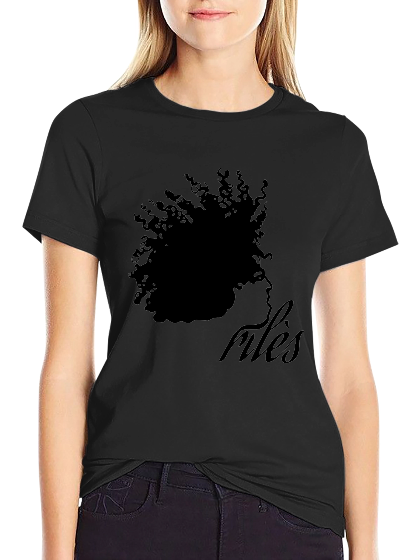 Black Stylish Black 'Rules' Graphic T-Shirt view 2