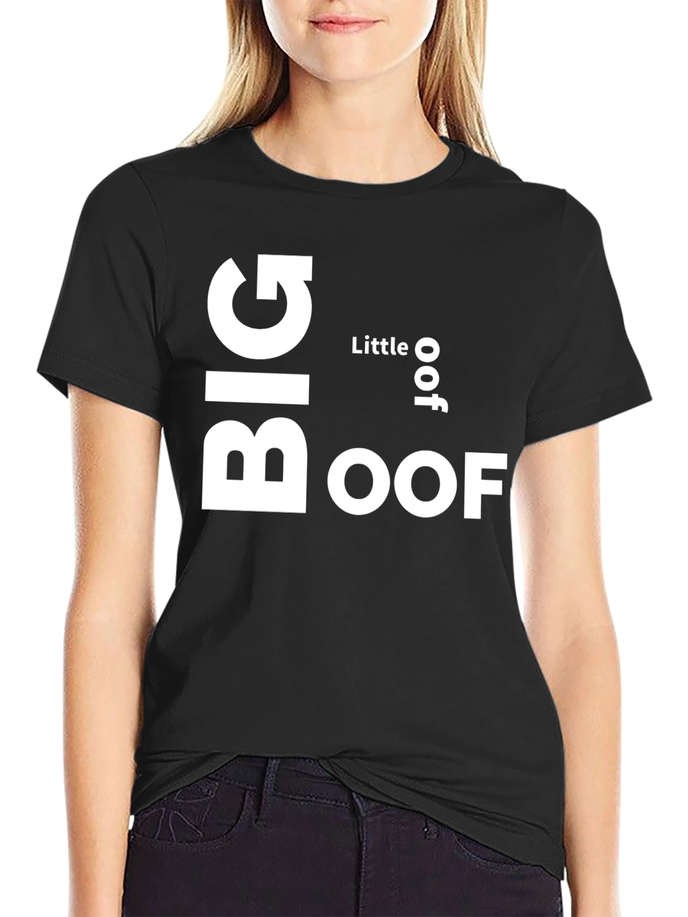 Black Big Oof Graphic Tee - Funny Sarcastic T-Shirt view 2