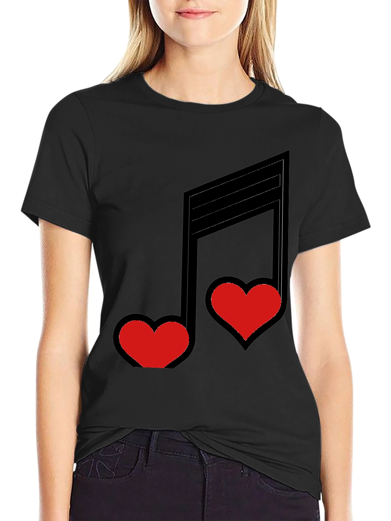 Black Love Notes Black Graphic Tee view 2