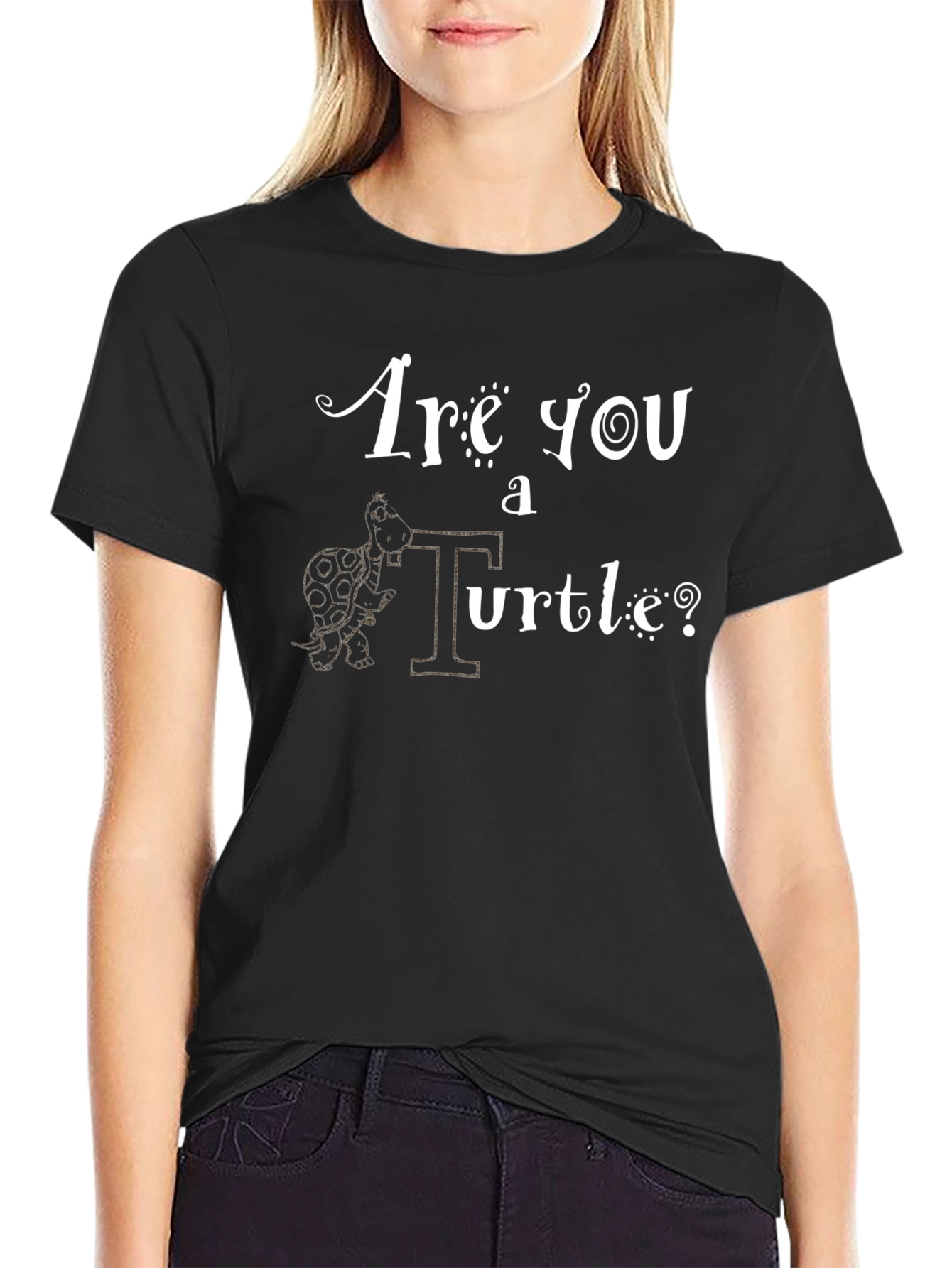 Black Are You a Turtle? Graphic T-Shirt view 2