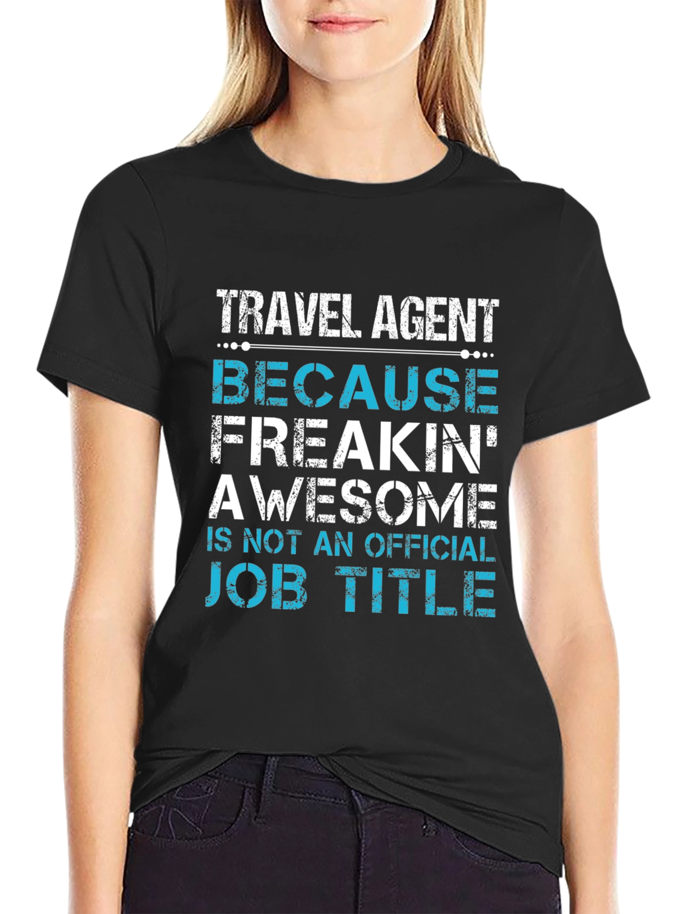 Black Travel Agent Awesome Job Title T-Shirt view 2