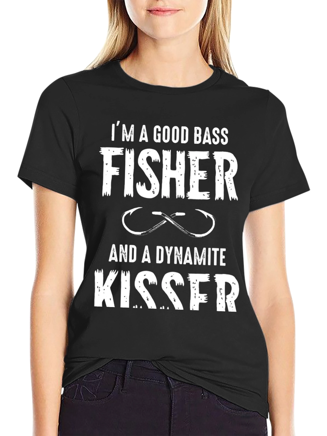 Black Good Bass Fisher & Dynamite Kisser Black T-Shirt view 2