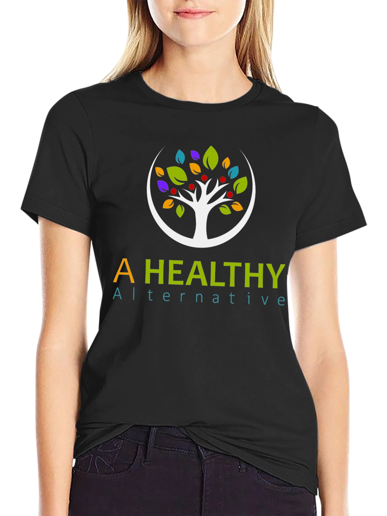Black A Healthy Alternative Graphic T-Shirt view 2