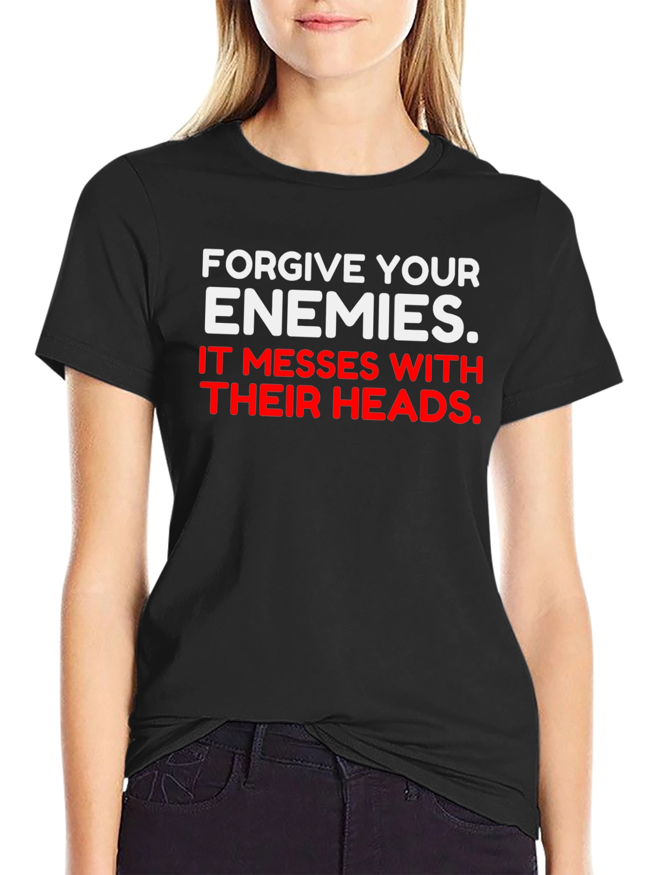 Black Forgive Your Enemies Graphic Tee view 2