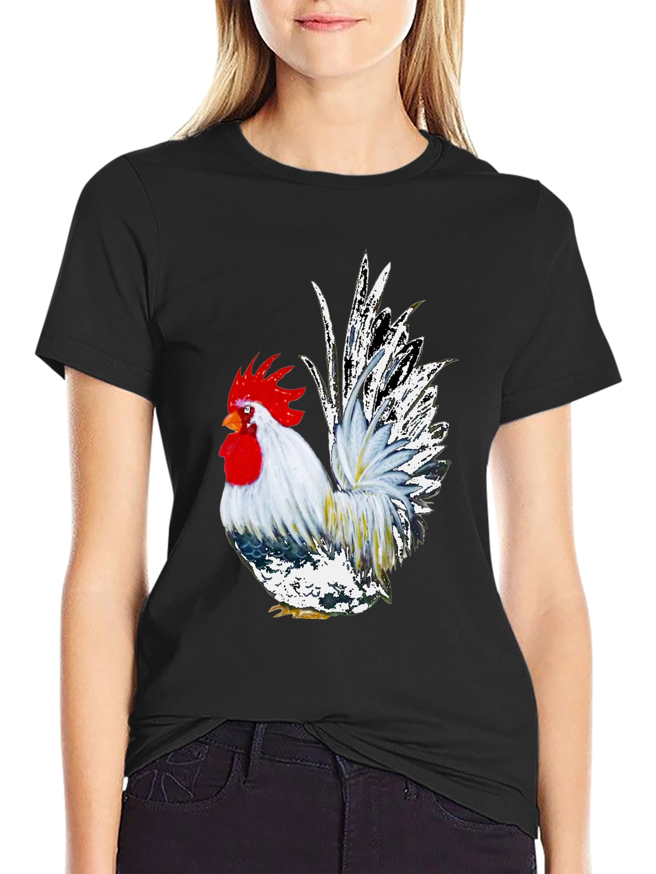 Rooster Graphic Tee - Cool Farm Animal T-Shirt - 2