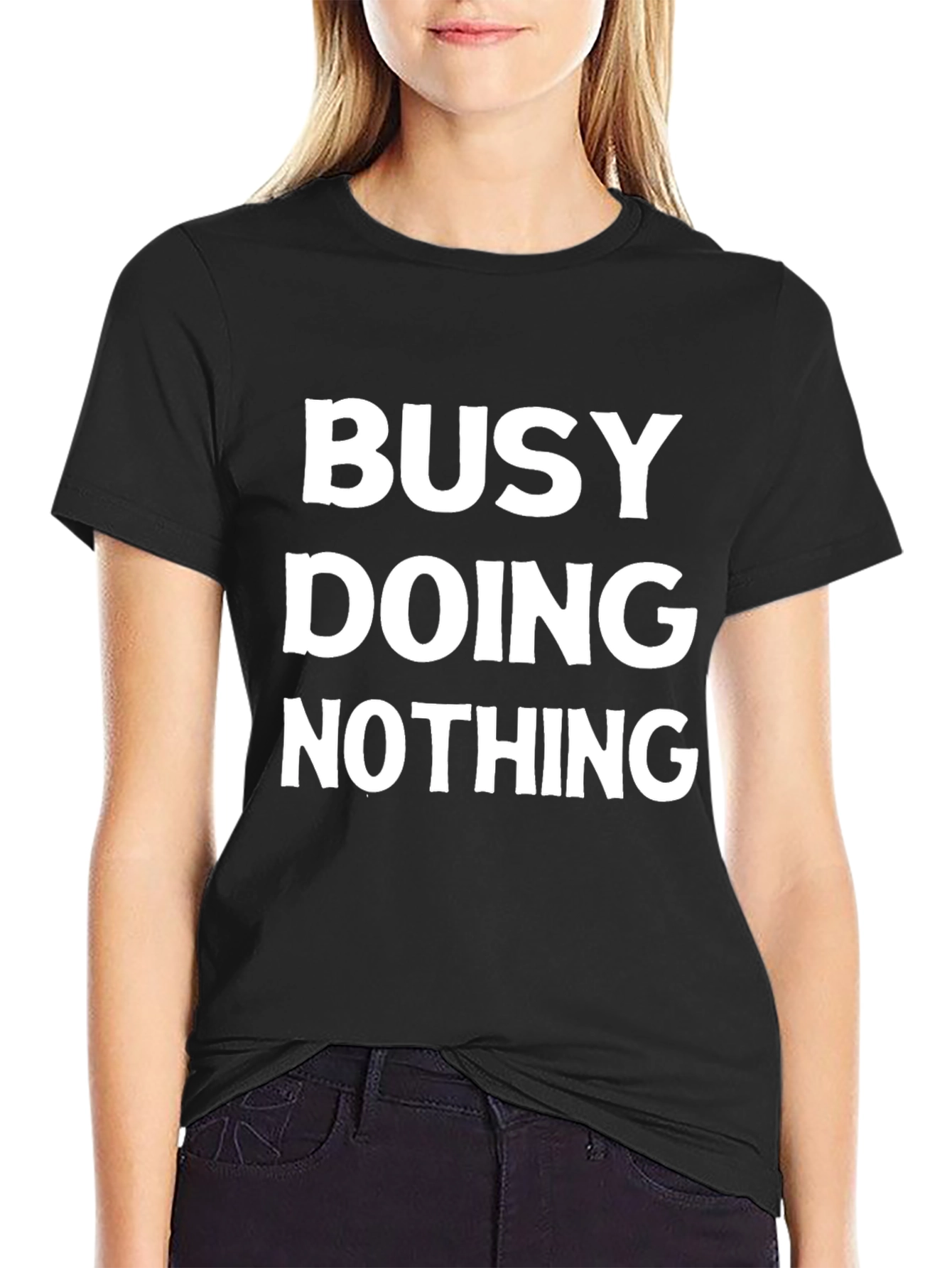 Black Busy Doing Nothing Graphic Tee view 2
