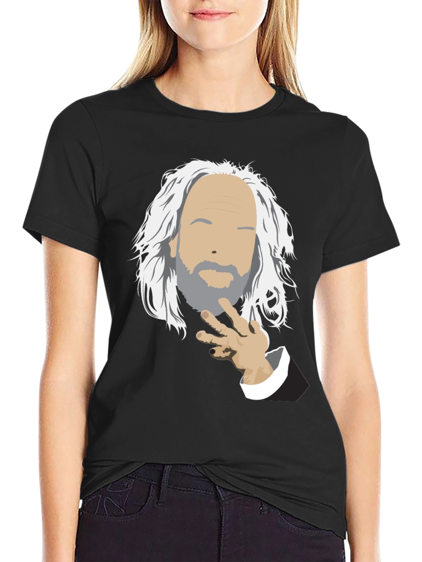 Black Philosopher Graphic Tee - Black Cotton T-Shirt view 2