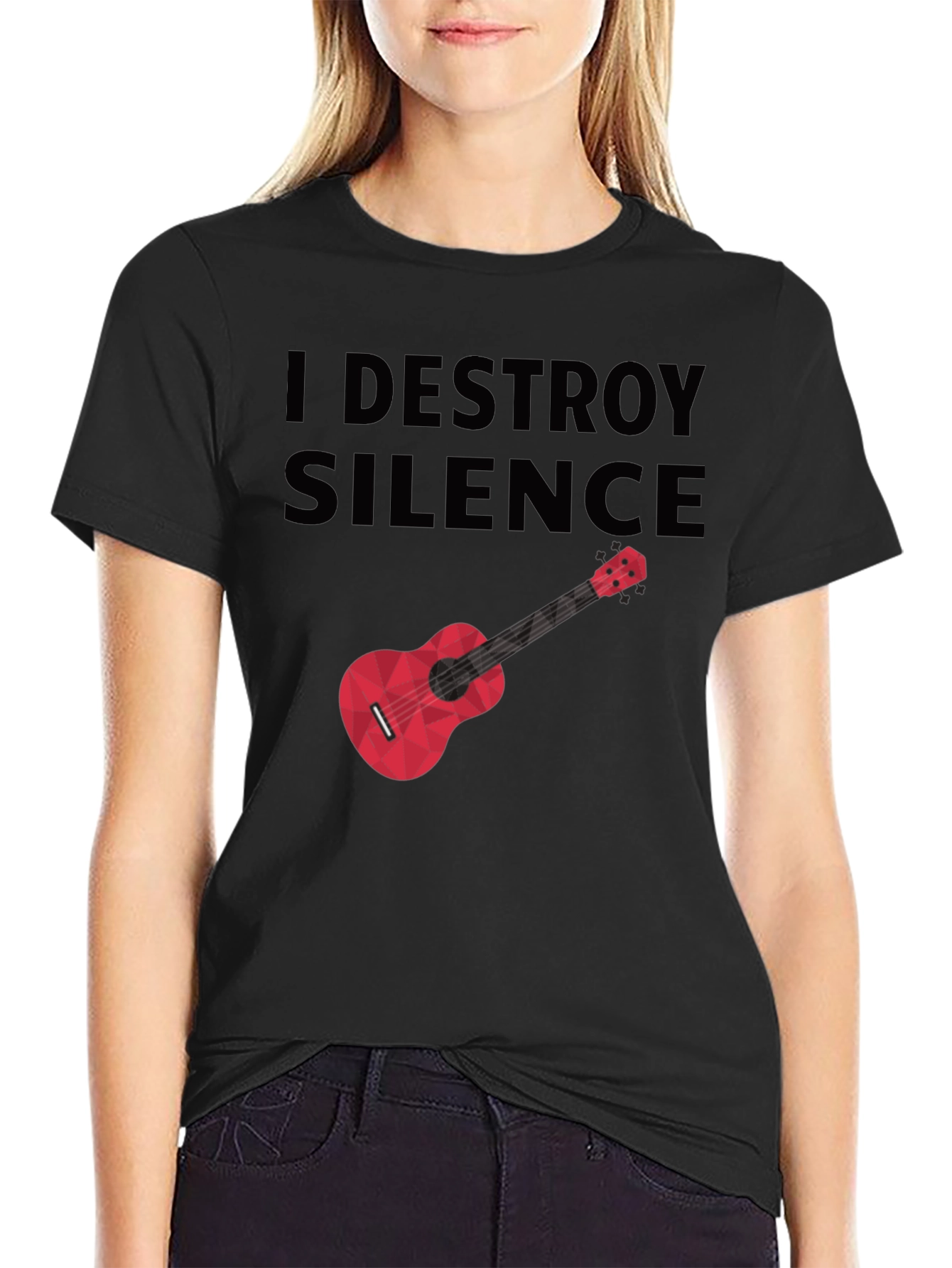 Black I Destroy Silence Graphic Tee view 2
