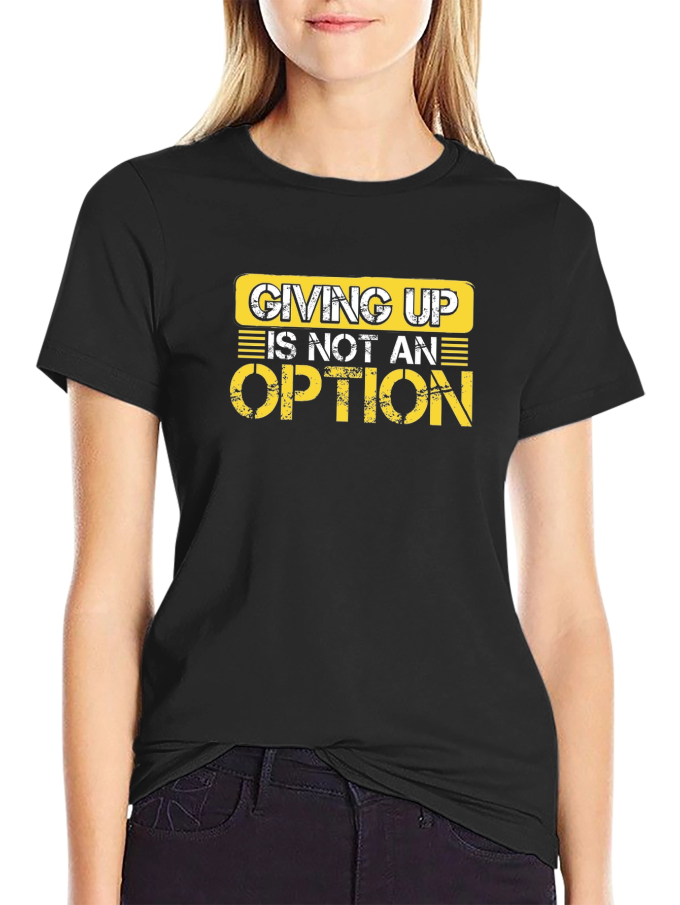 Black Giving Up Is Not An Option Graphic Tee view 2