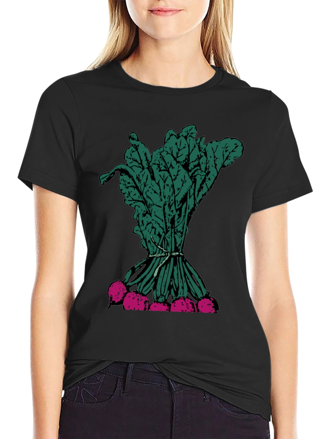 Black Radish Graphic Tee - Fresh Vegetable Print view 2
