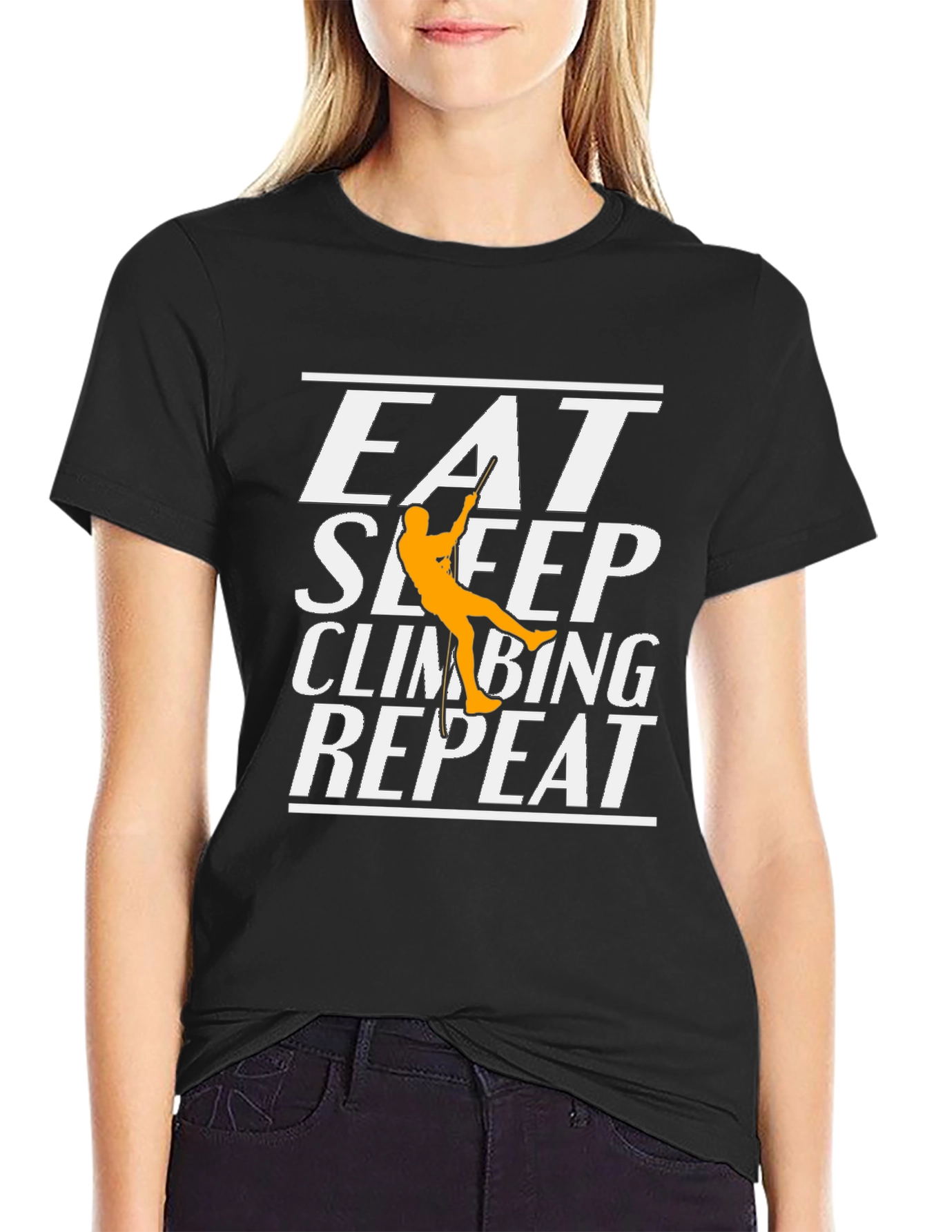 Black Eat Sleep Climbing Repeat T-Shirt view 2