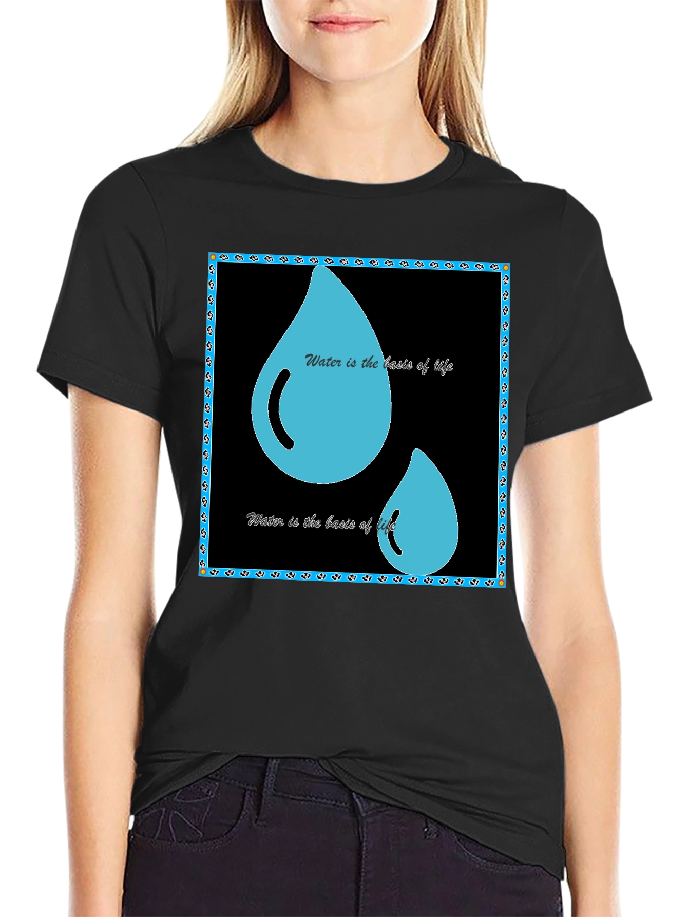 Black Water is Life T-Shirt - Black Graphic Tee view 2