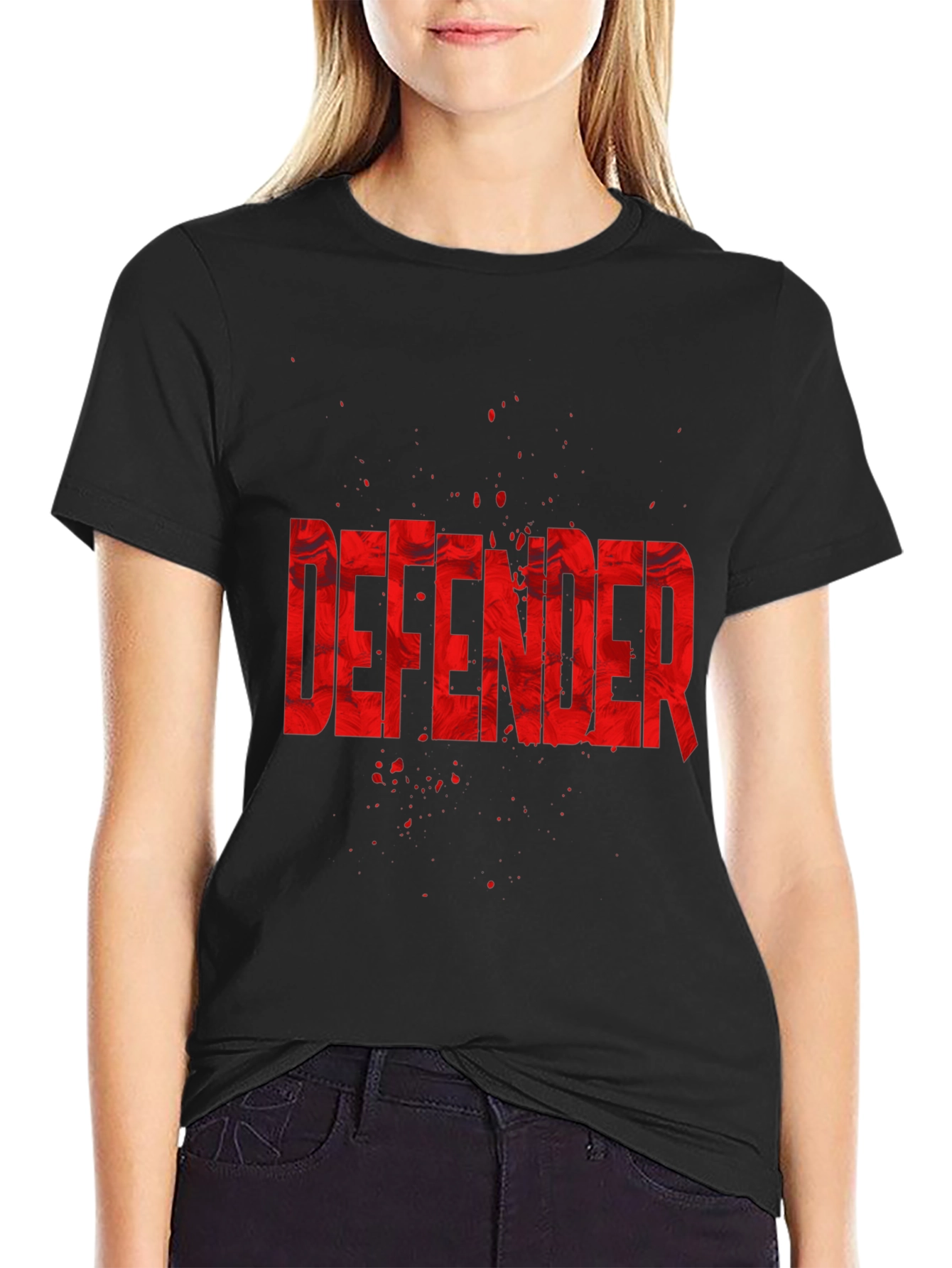 Black Defender Graphic T-Shirt - Stylish Men's Tee view 2