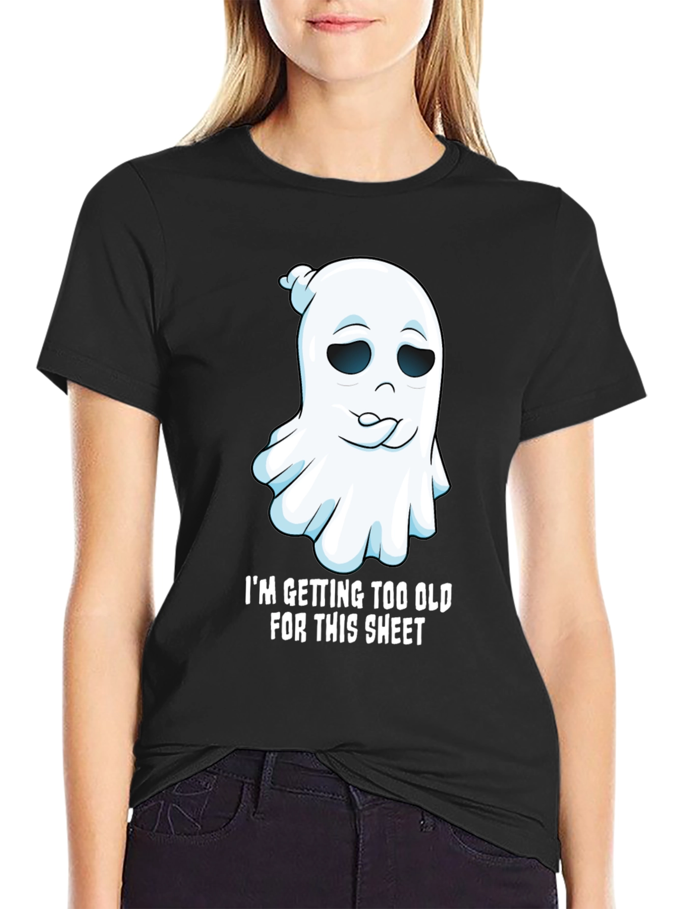 Black Funny Ghost Graphic Tee - I'm Getting Too Old view 2