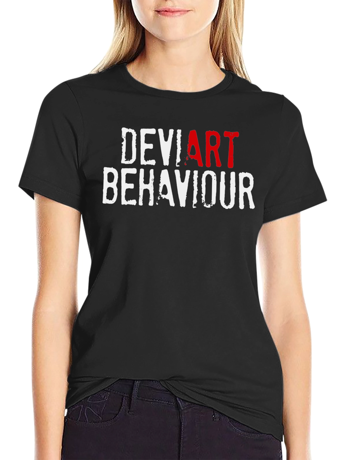Black Deviant Art Behaviour T-Shirt - Bold Statement Tee view 2