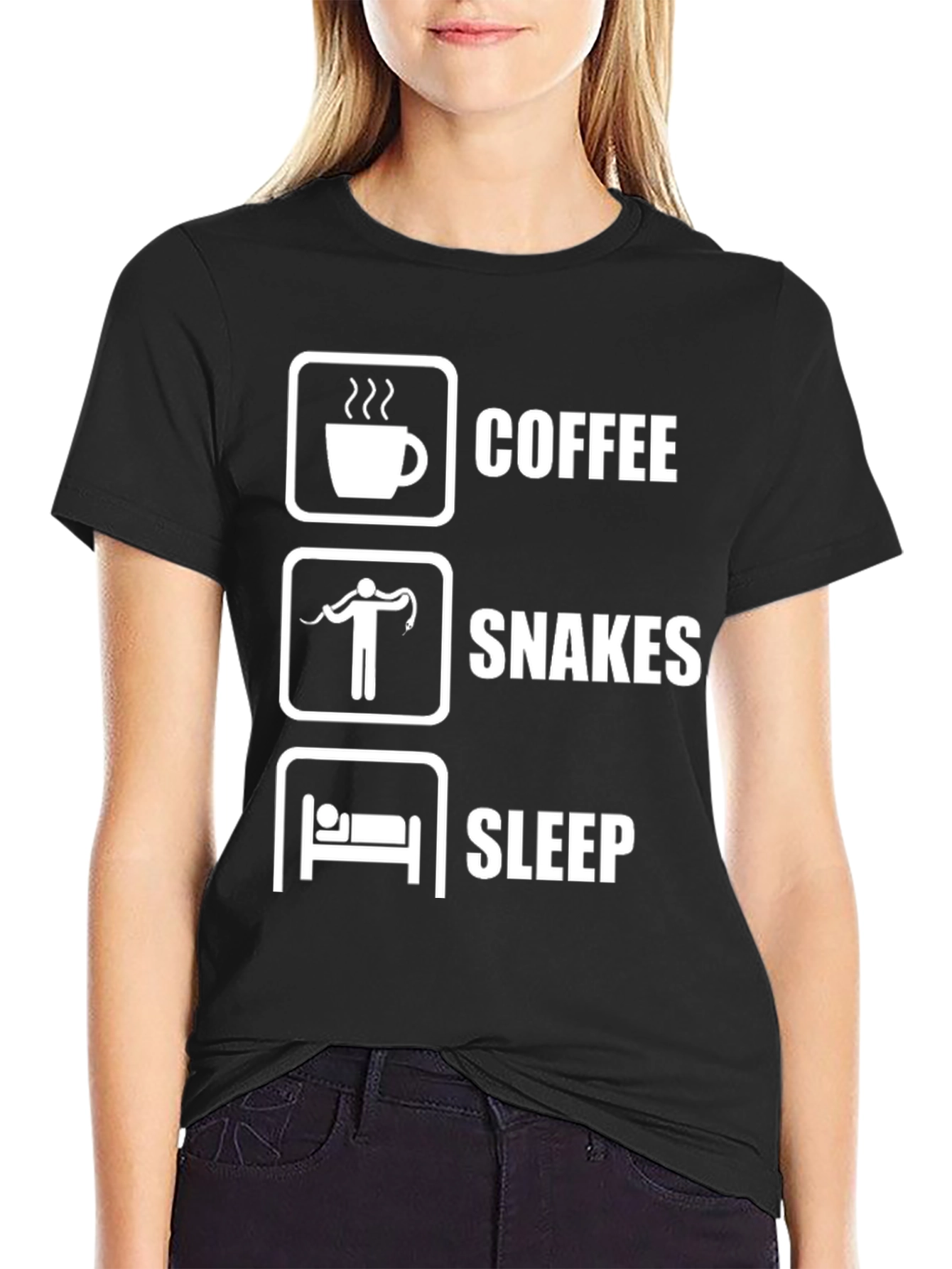 Black Coffee, Snakes, Sleep T-Shirt view 2