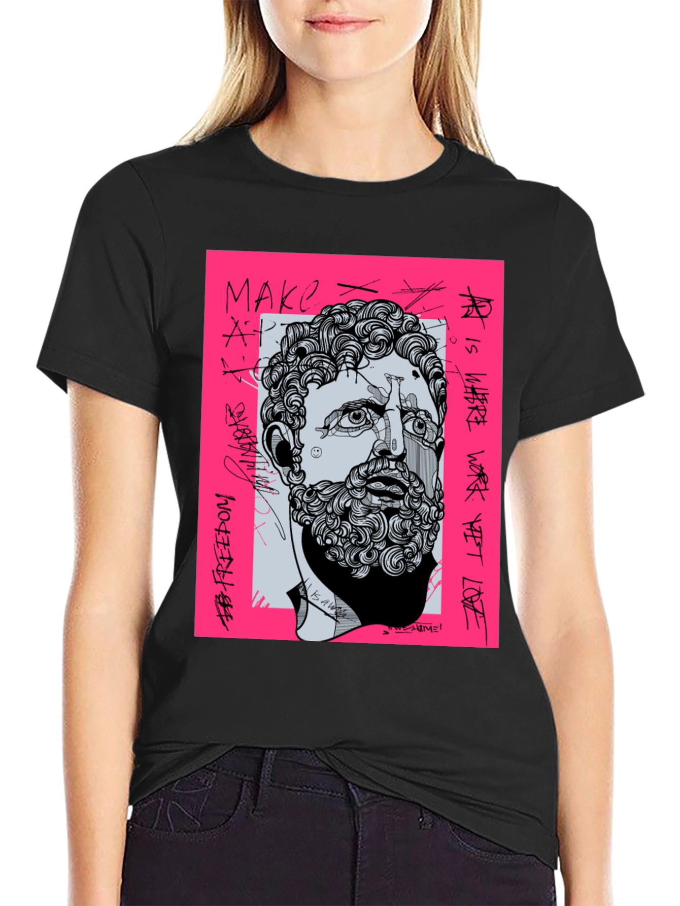 Black Graffiti Art Men's T-Shirt view 2