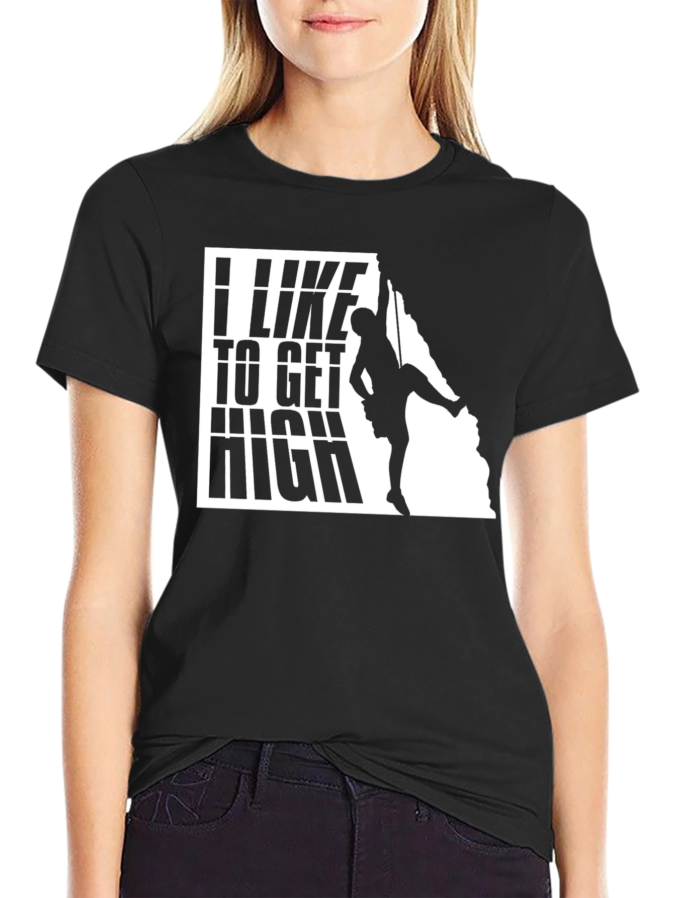 Black Rock Climbing T-Shirt - I Like To Get High view 2
