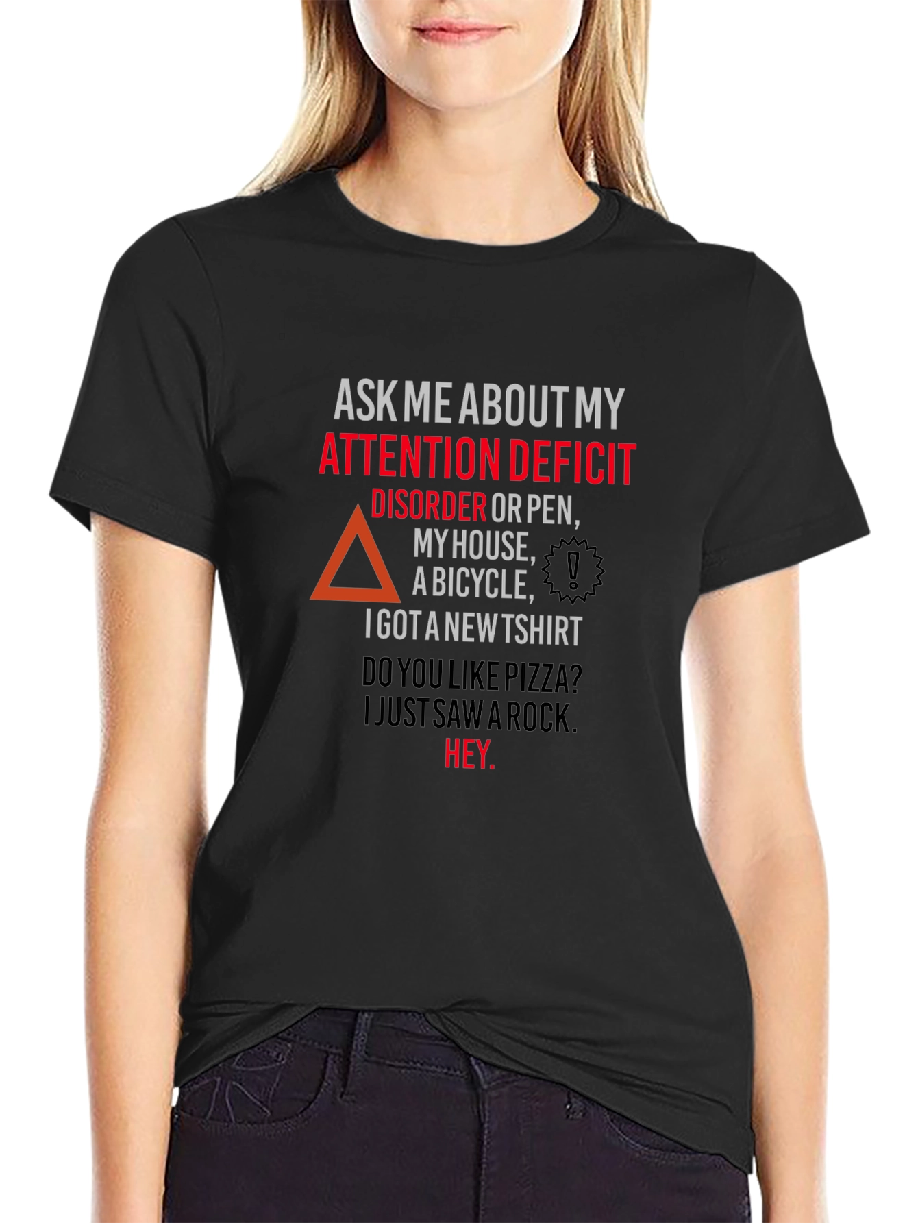 Black Attention Deficit Disorder T-Shirt Funny view 2