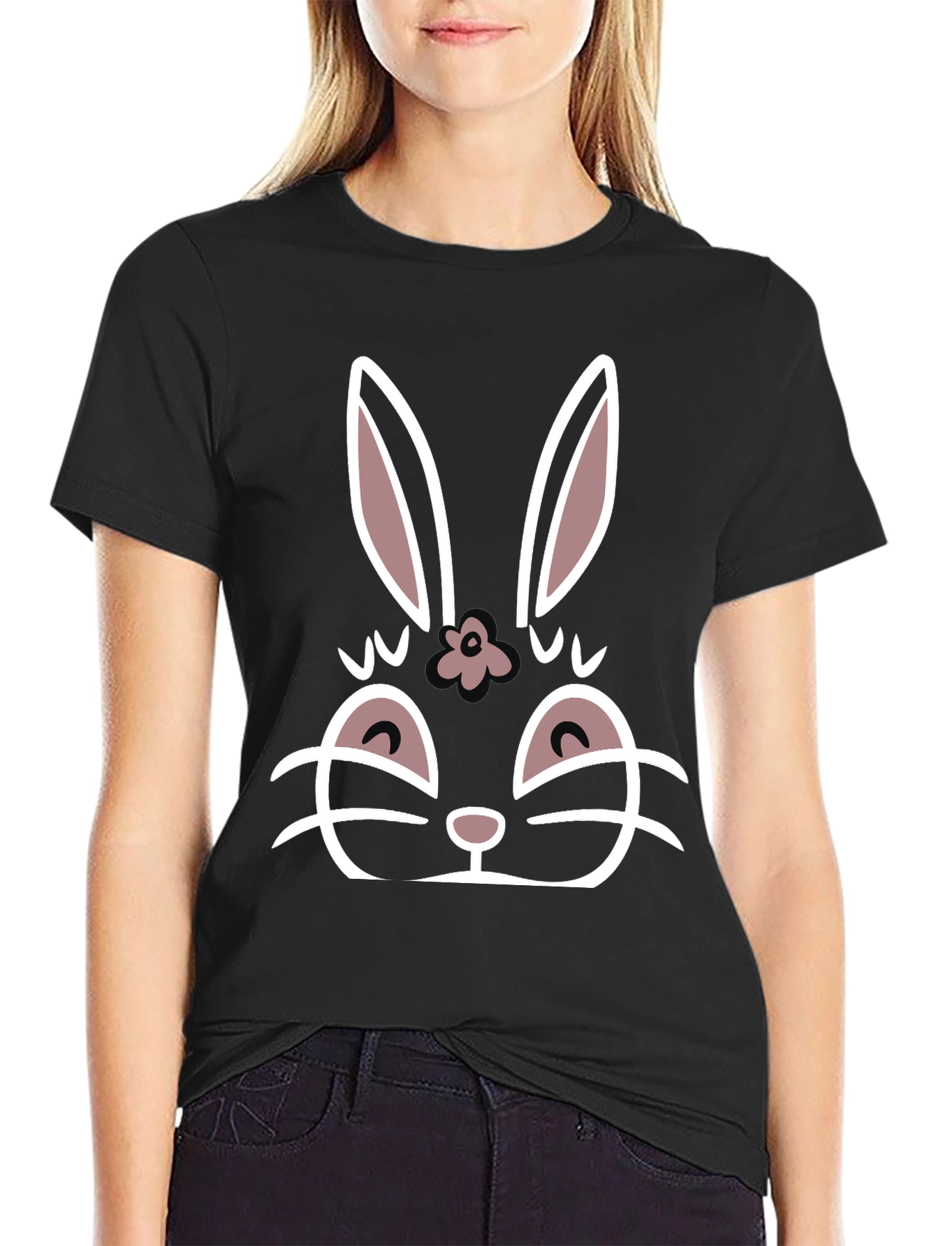 Cute Bunny Graphic T-Shirt - 2