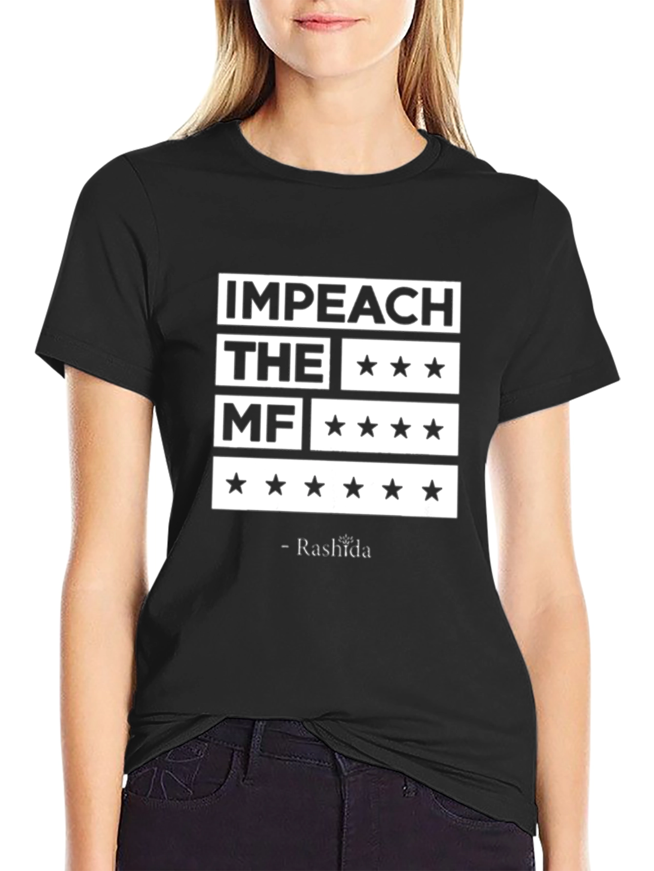 Black Impeach the MF T-Shirt - Rashida Quote view 2