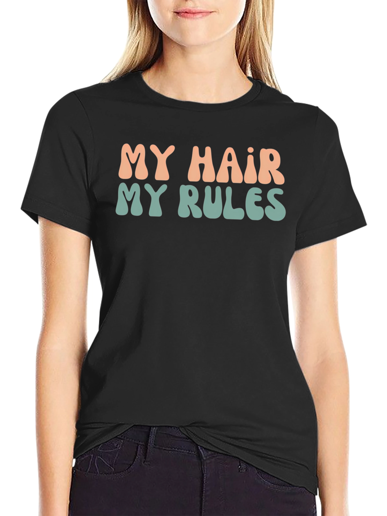 Black My Hair My Rules Graphic Tee - Unisex view 2