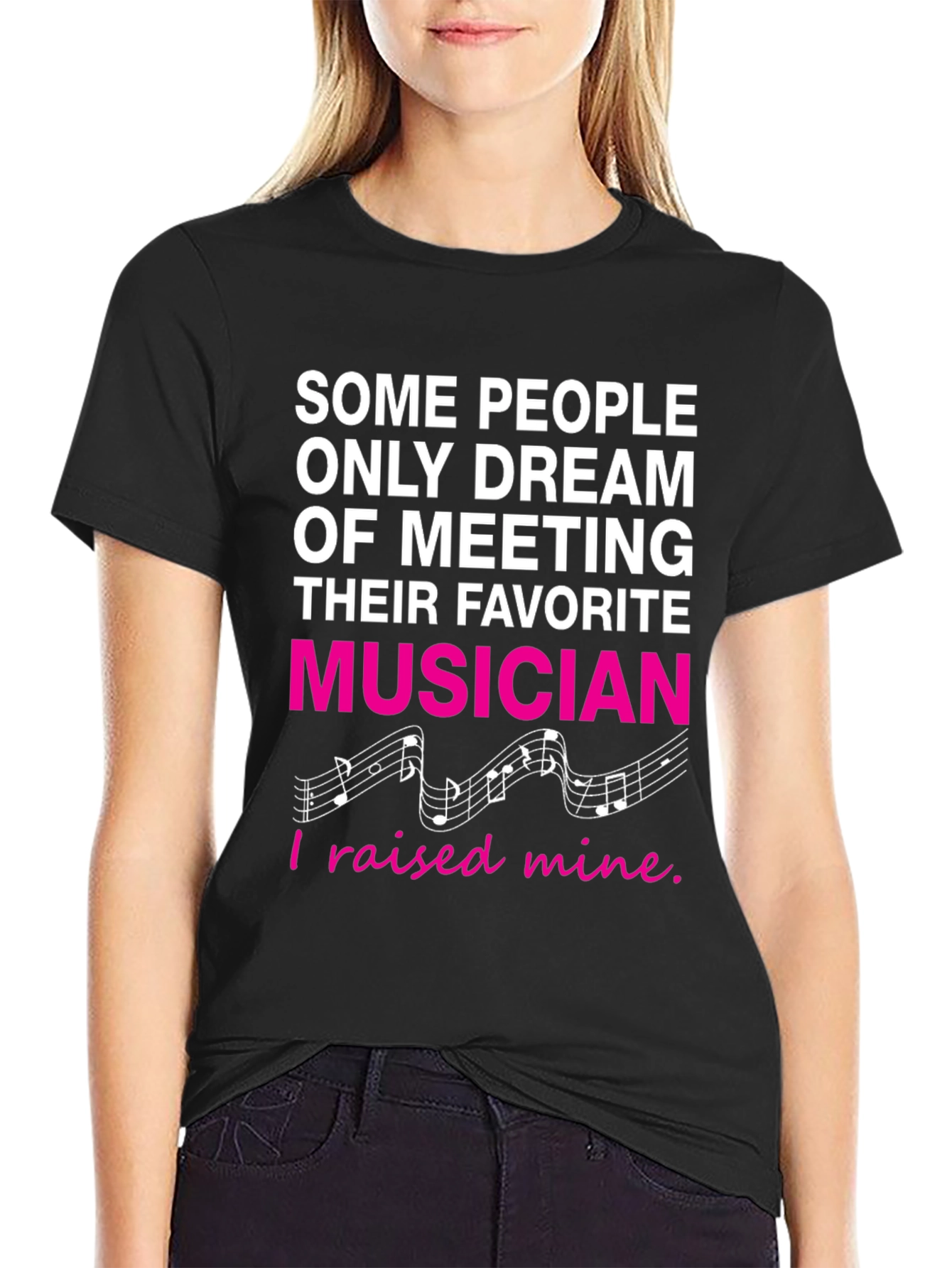 Black Proud Parent Musician Graphic T-Shirt view 2