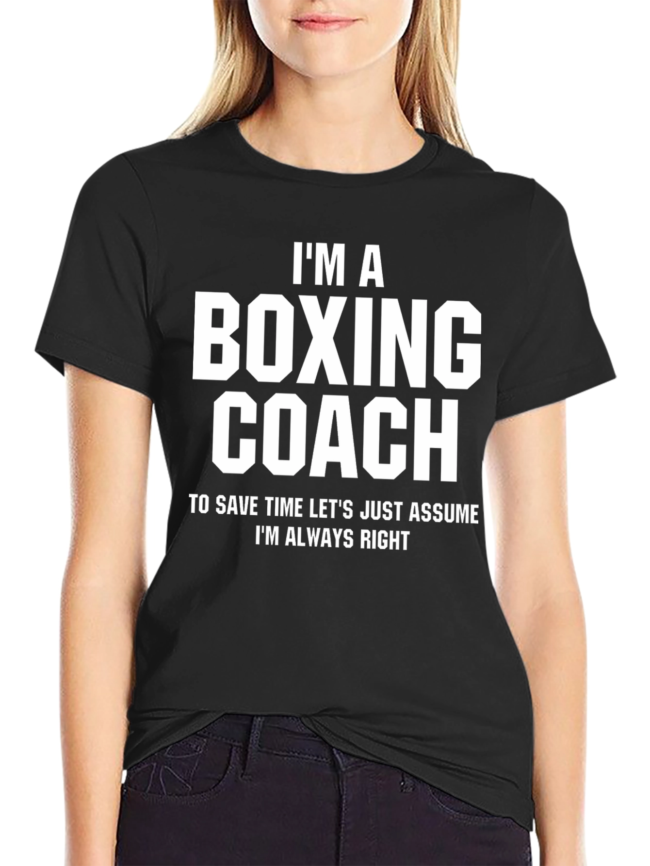Black I'm a Boxing Coach Funny T-Shirt view 2