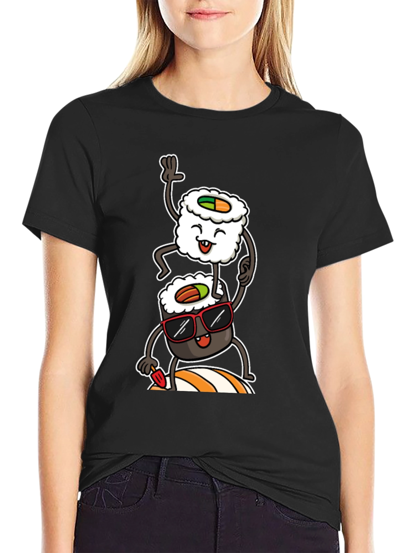 Black Sushi Stack Graphic Tee - Cool & Casual view 2