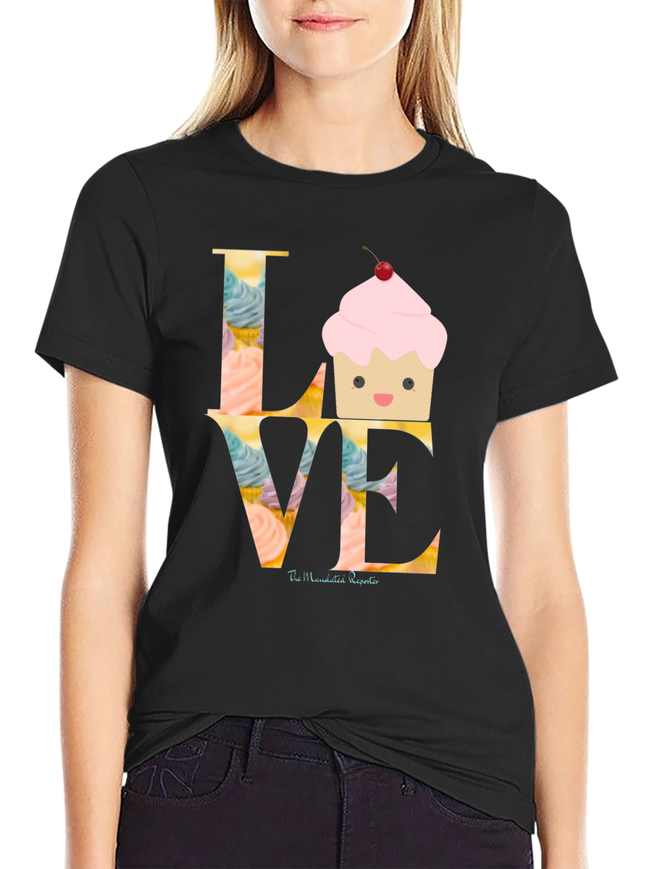 Black Love Cupcake Graphic T-Shirt view 2