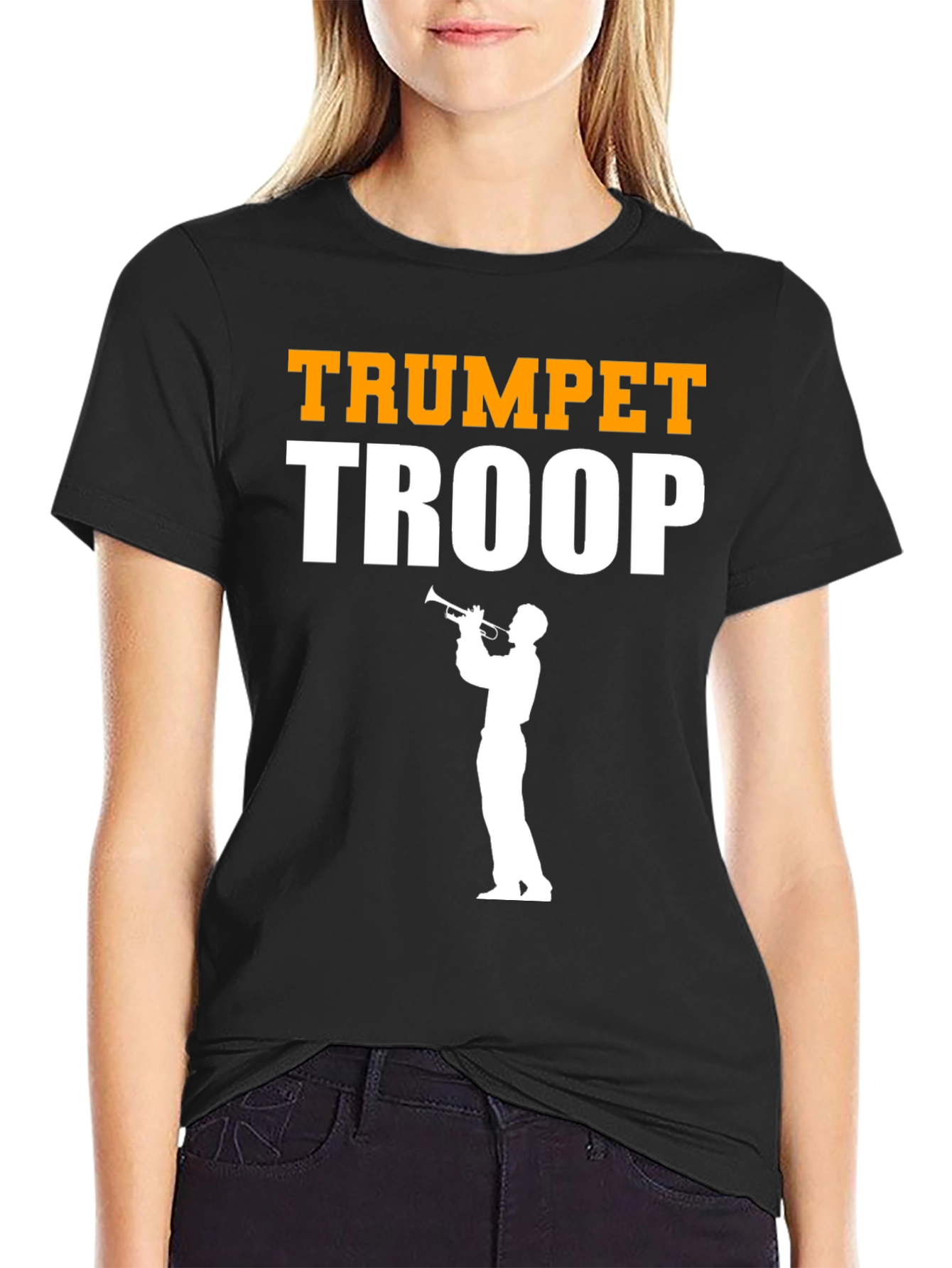 Black Trumpet Troop Graphic Tee - Musician T-Shirt view 2