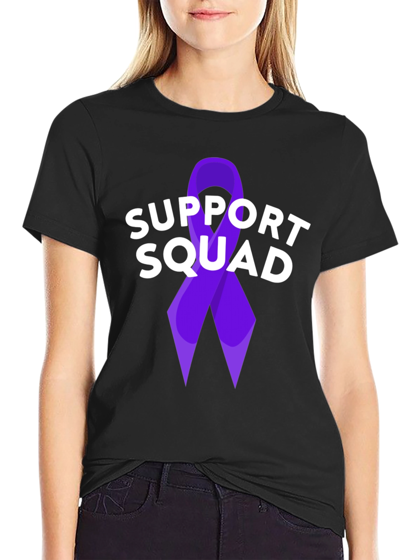 Black Support Squad Ribbon Tee view 2