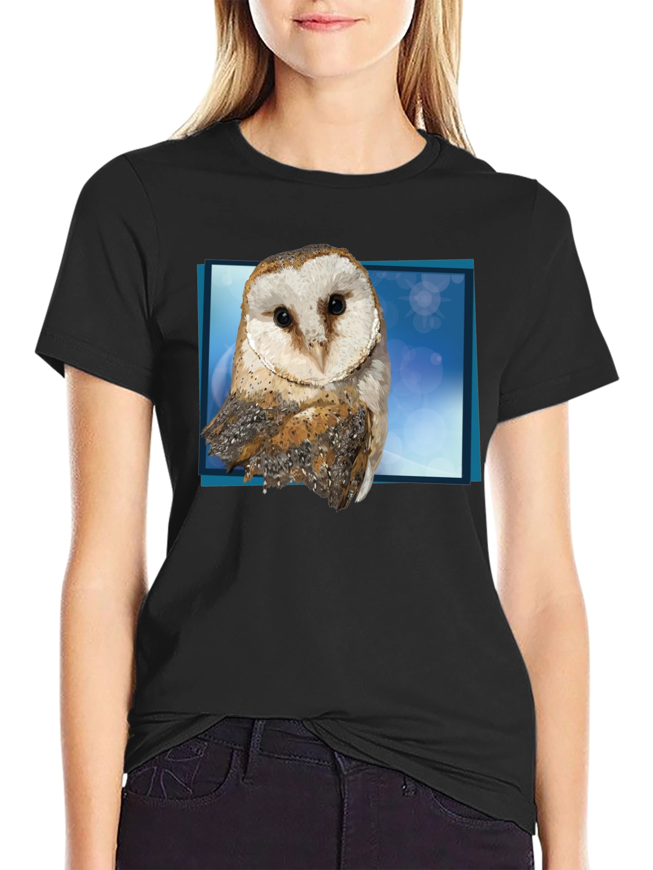 Black Barn Owl Graphic Tee - Men's Black T-Shirt view 2