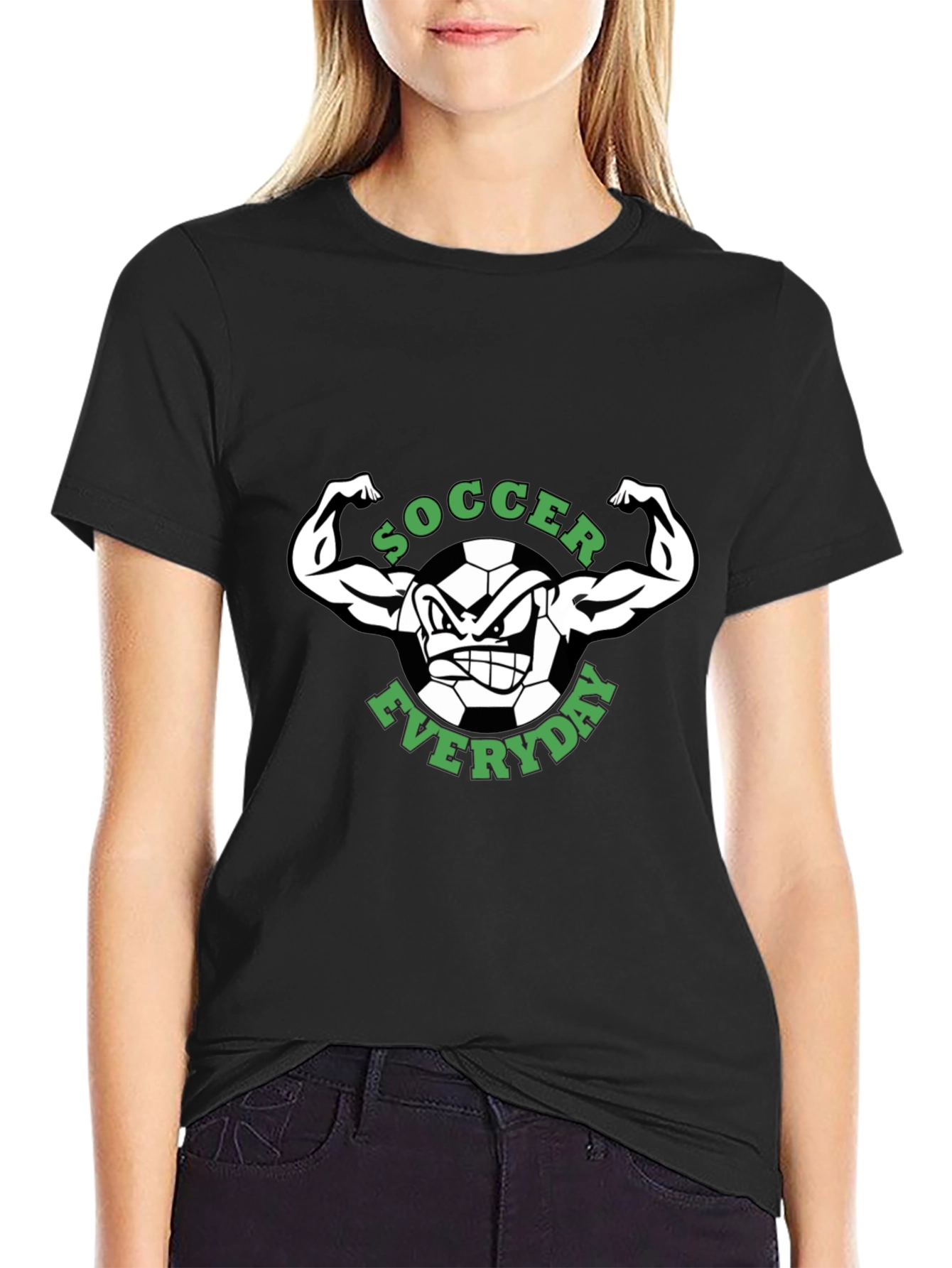 Black Soccer Everyday Graphic T-Shirt view 2