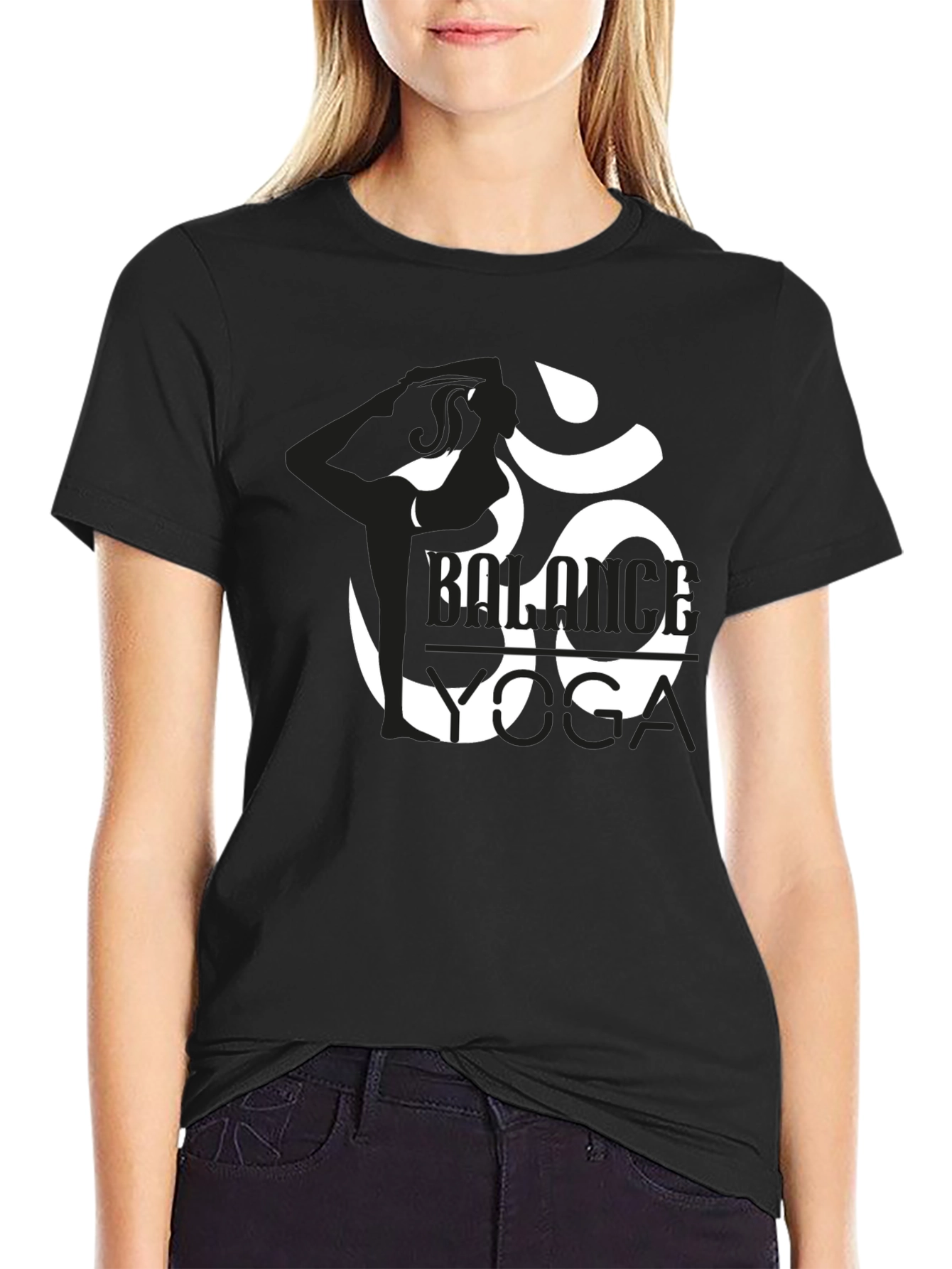 Black Balance Yoga Black T-Shirt view 2