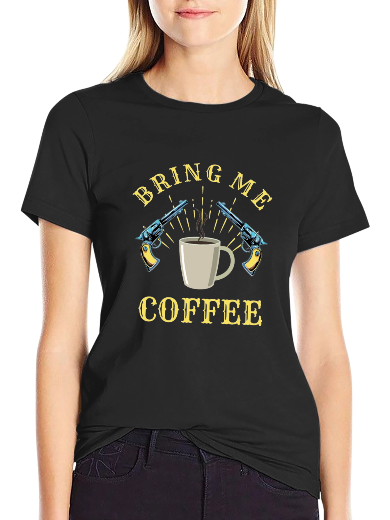 Black Bring Me Coffee Graphic Tee view 2