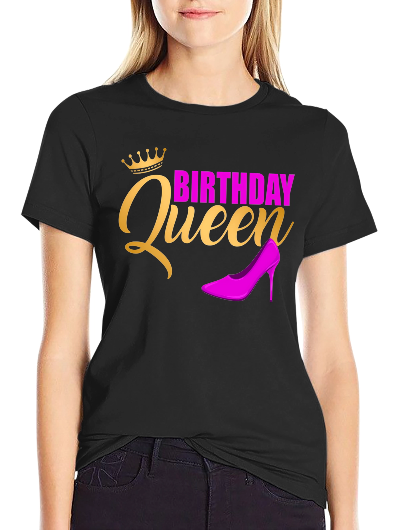 Black Birthday Queen T-Shirt view 2