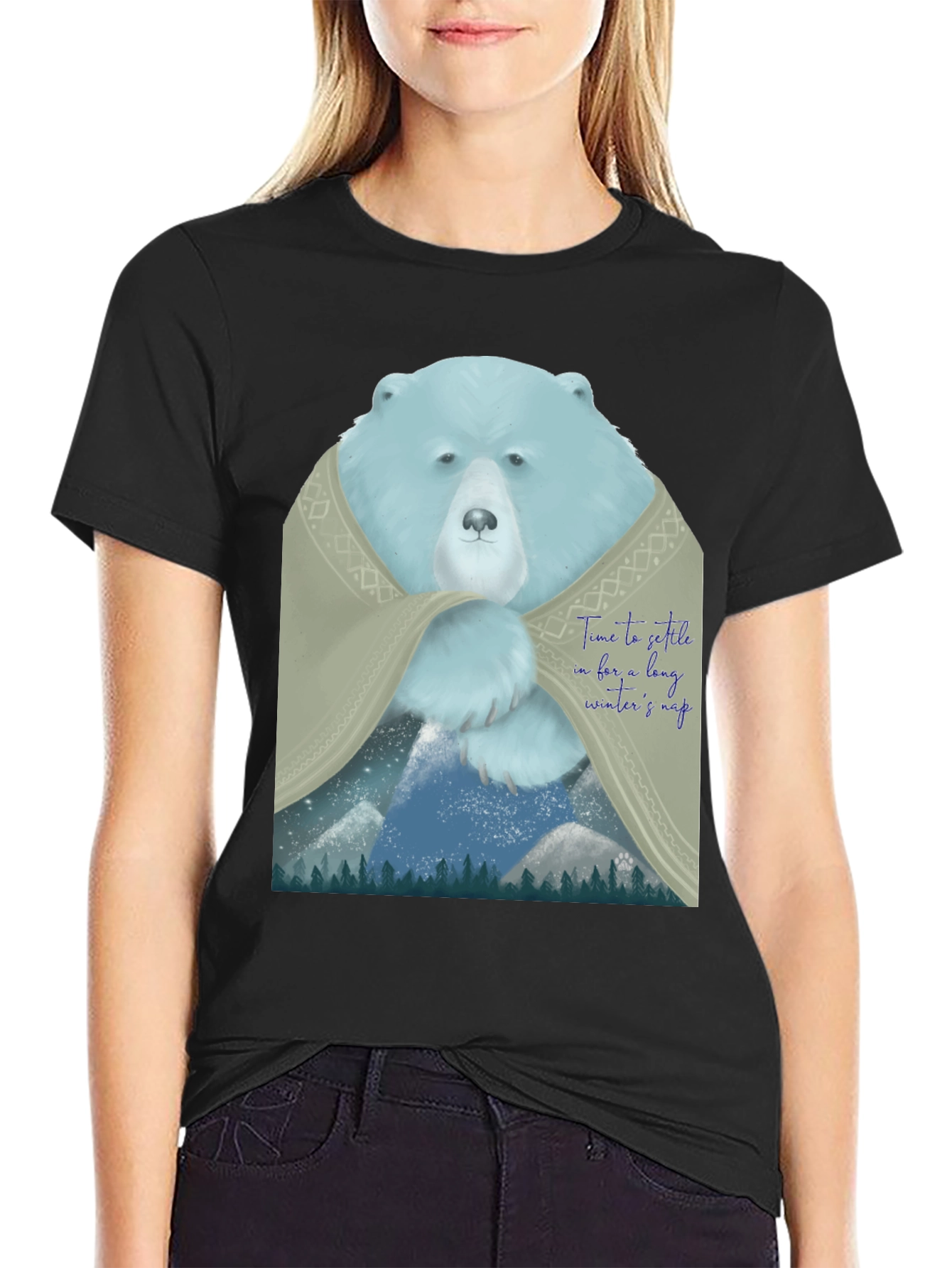 Black Bear Winter Nap Graphic Tee view 2