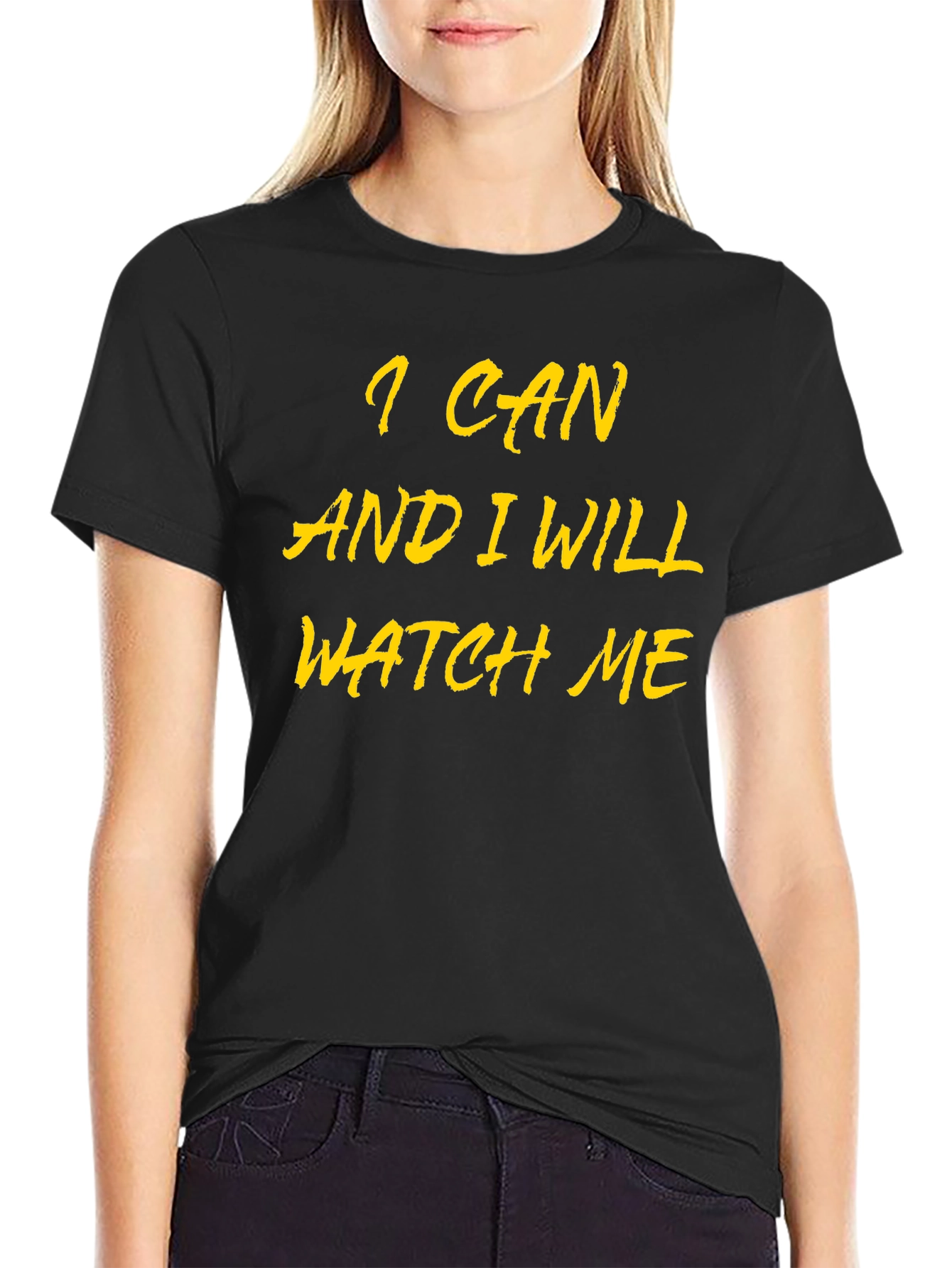Black I Can and I Will Watch Me Black Tee view 2
