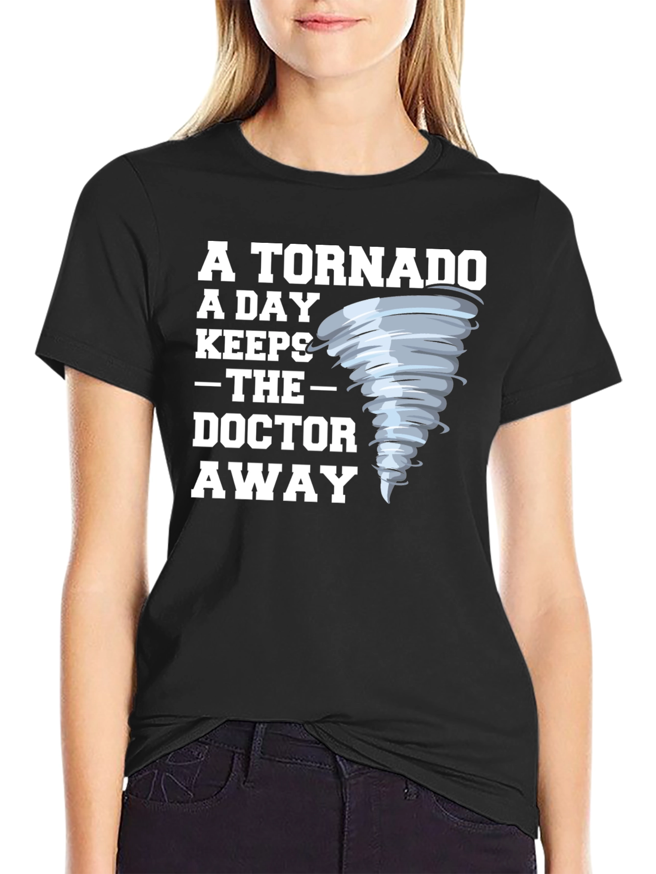 Black Tornado A Day Keeps Doctor Away Graphic Tee view 2