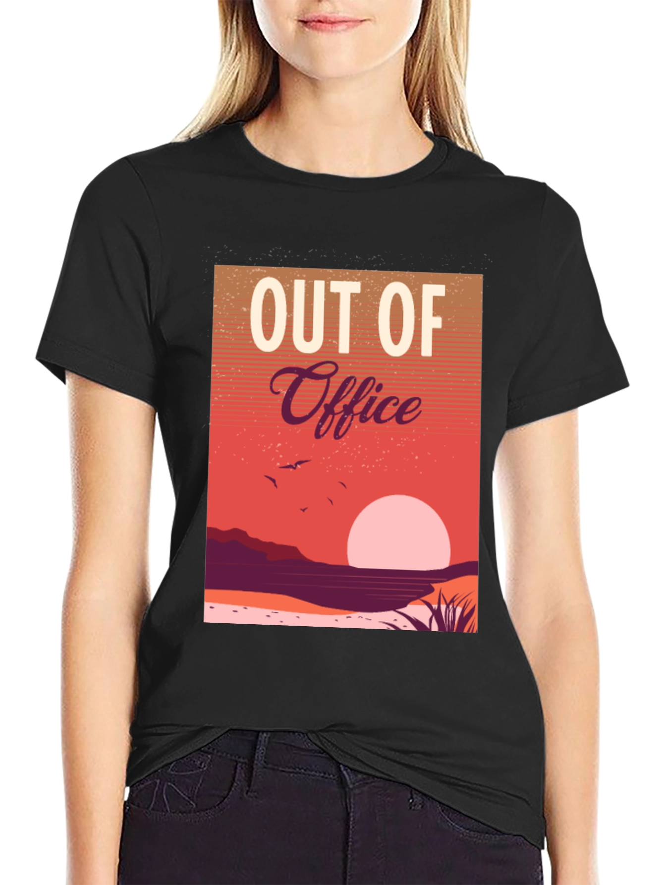 Black Out of Office Sunset Graphic Tee view 2