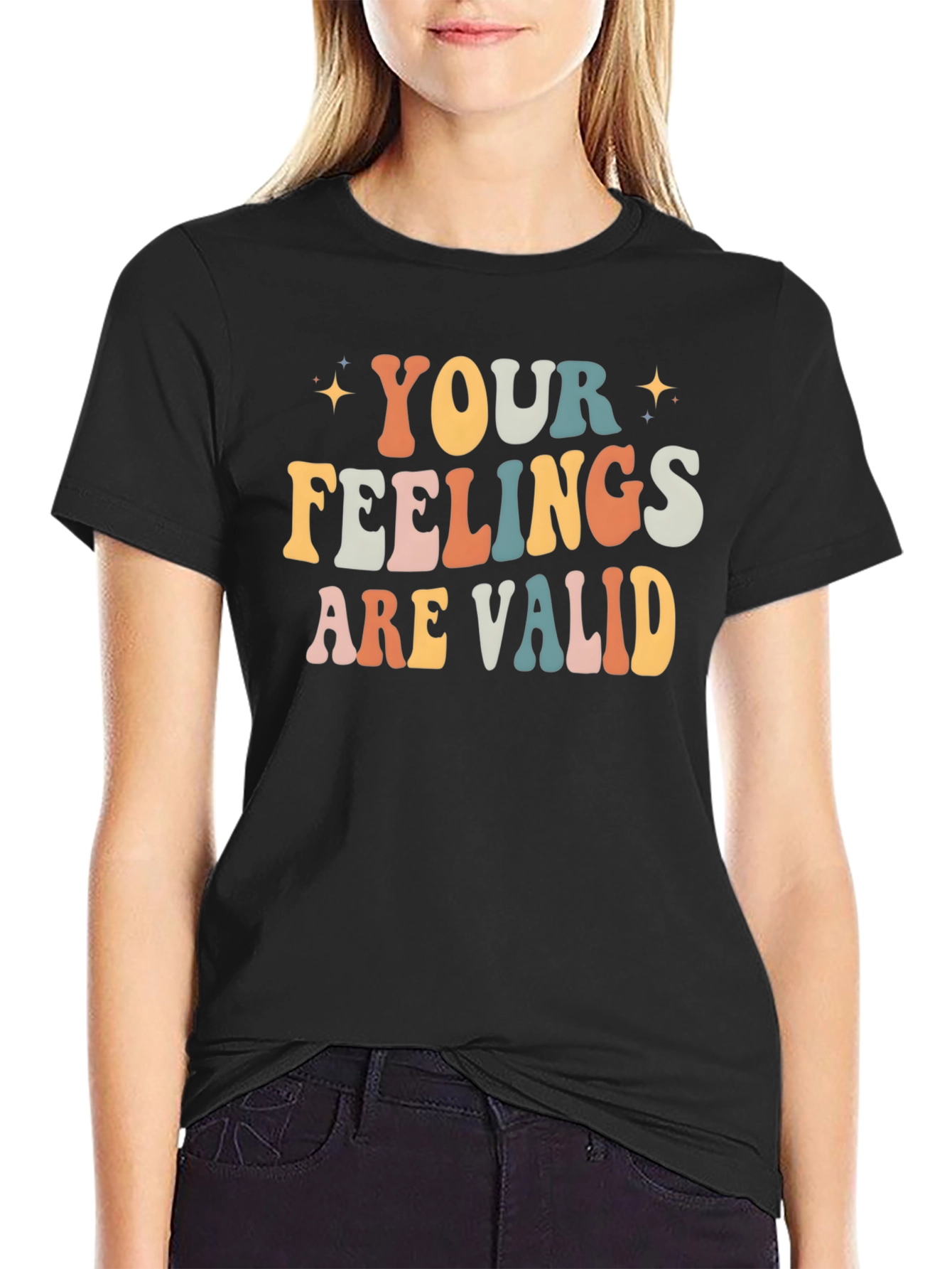 Black Your Feelings are Valid Graphic Tee view 2