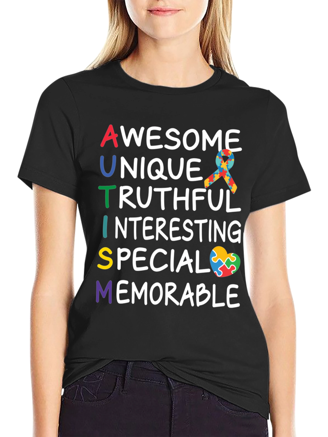 Black Autism Awareness T-Shirt: Awesome, Unique, Memorable view 2