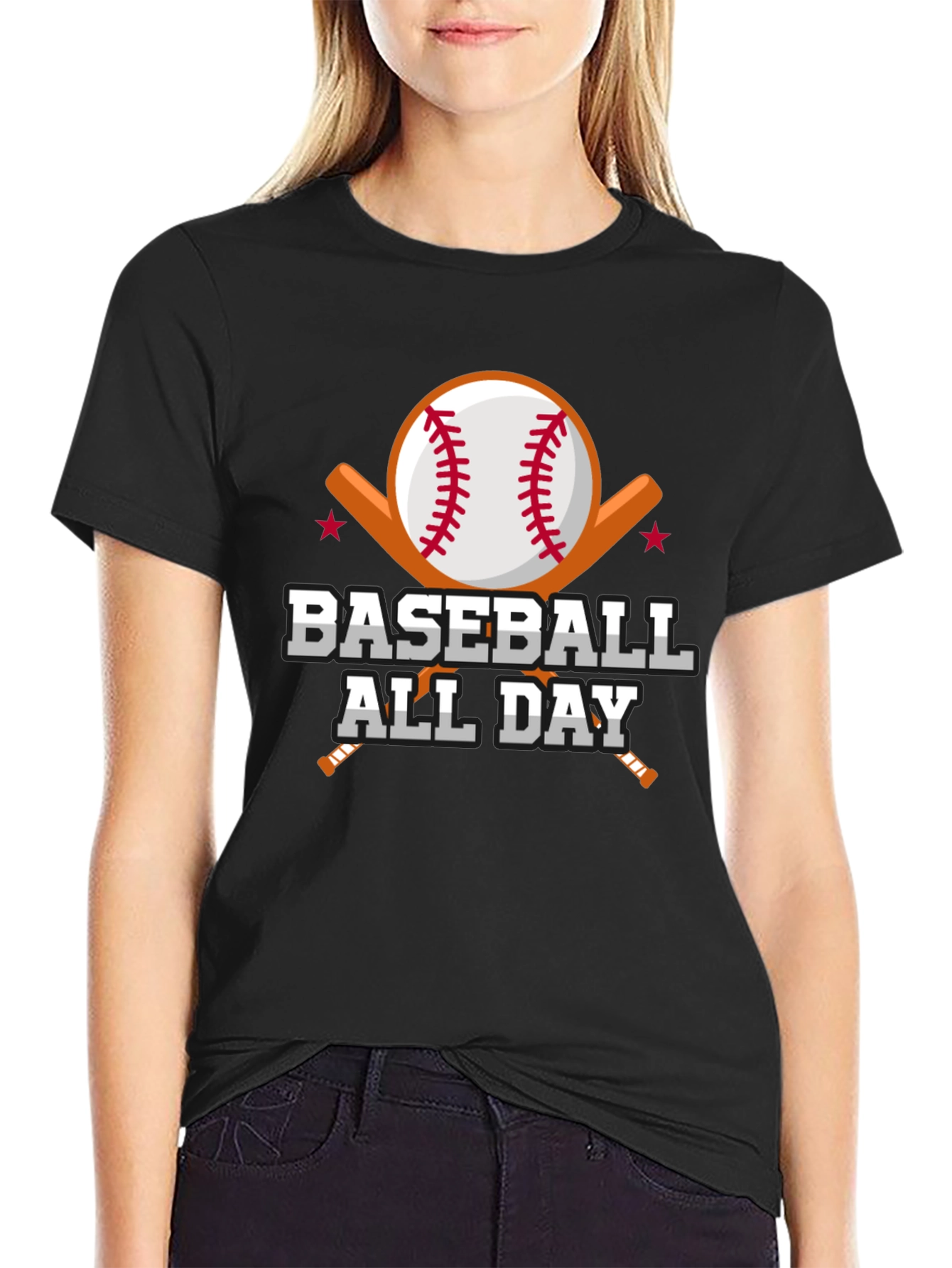 Black Baseball All Day Graphic Tee view 2