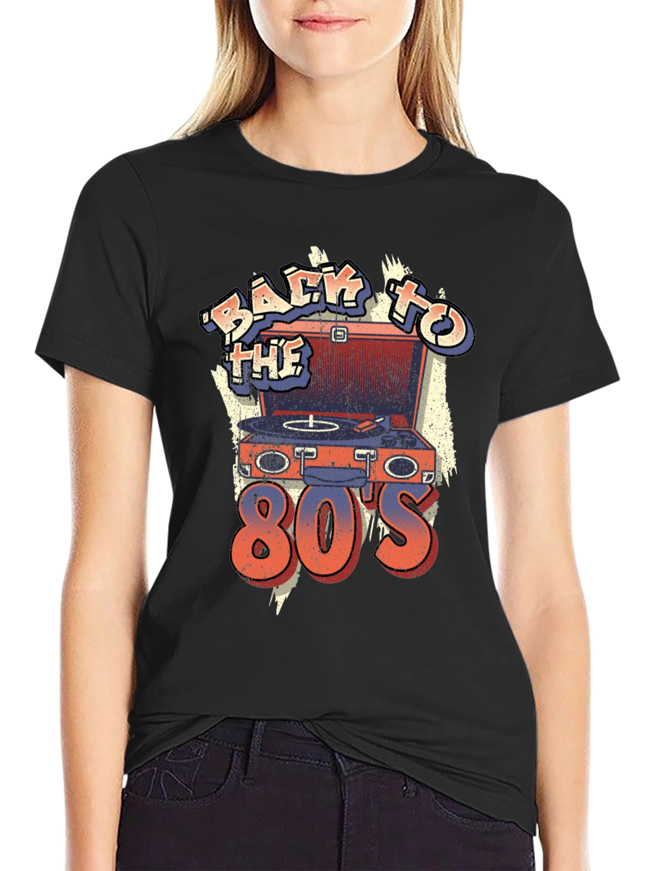Retro 80s Turntable T-Shirt - Throwback Design - 2