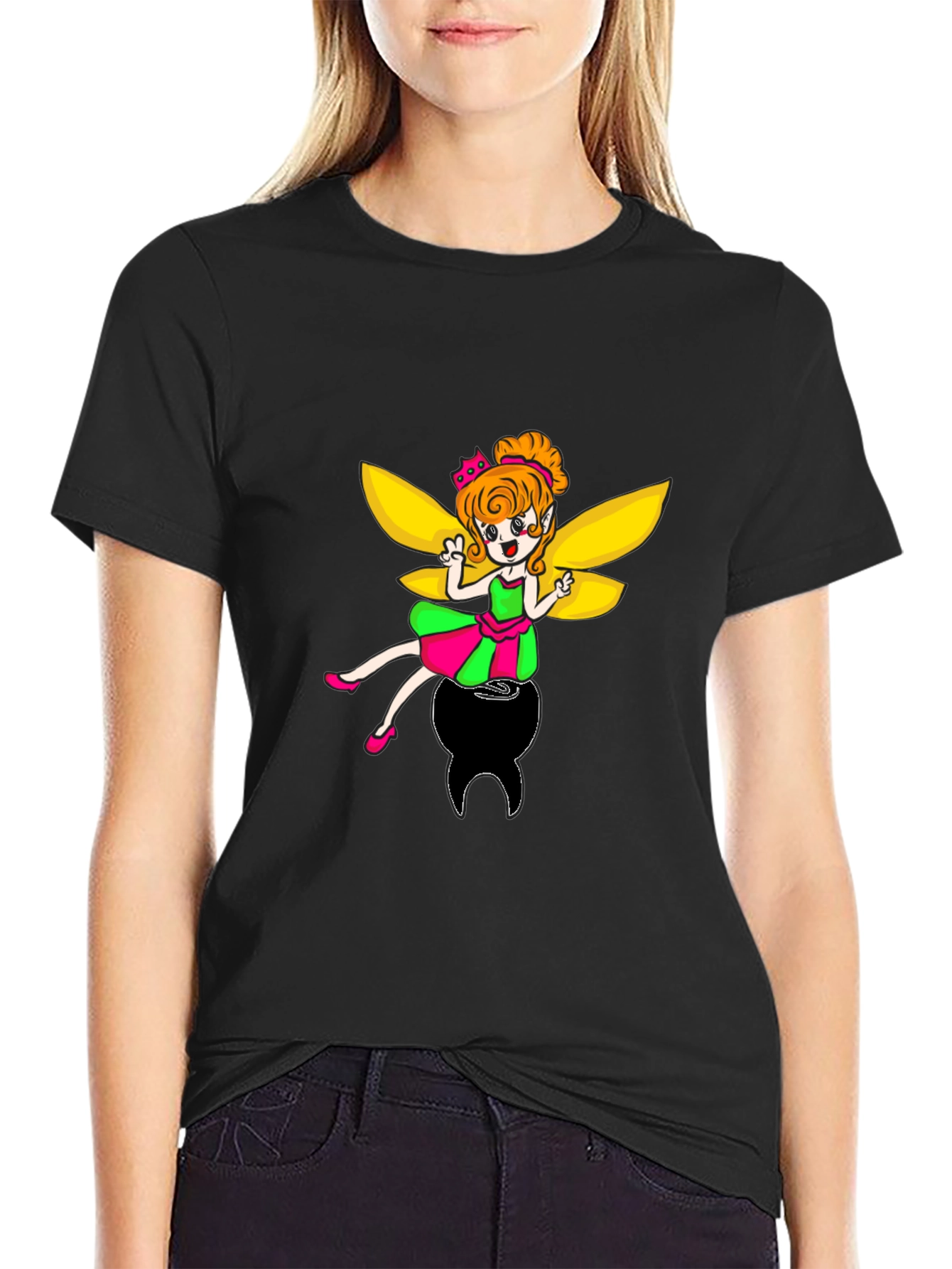 Black Tooth Fairy Graphic Black T-Shirt view 2