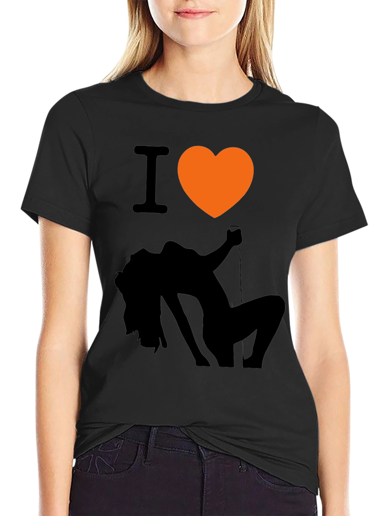 Black I Heart Exotic Dancer Graphic T-Shirt view 2