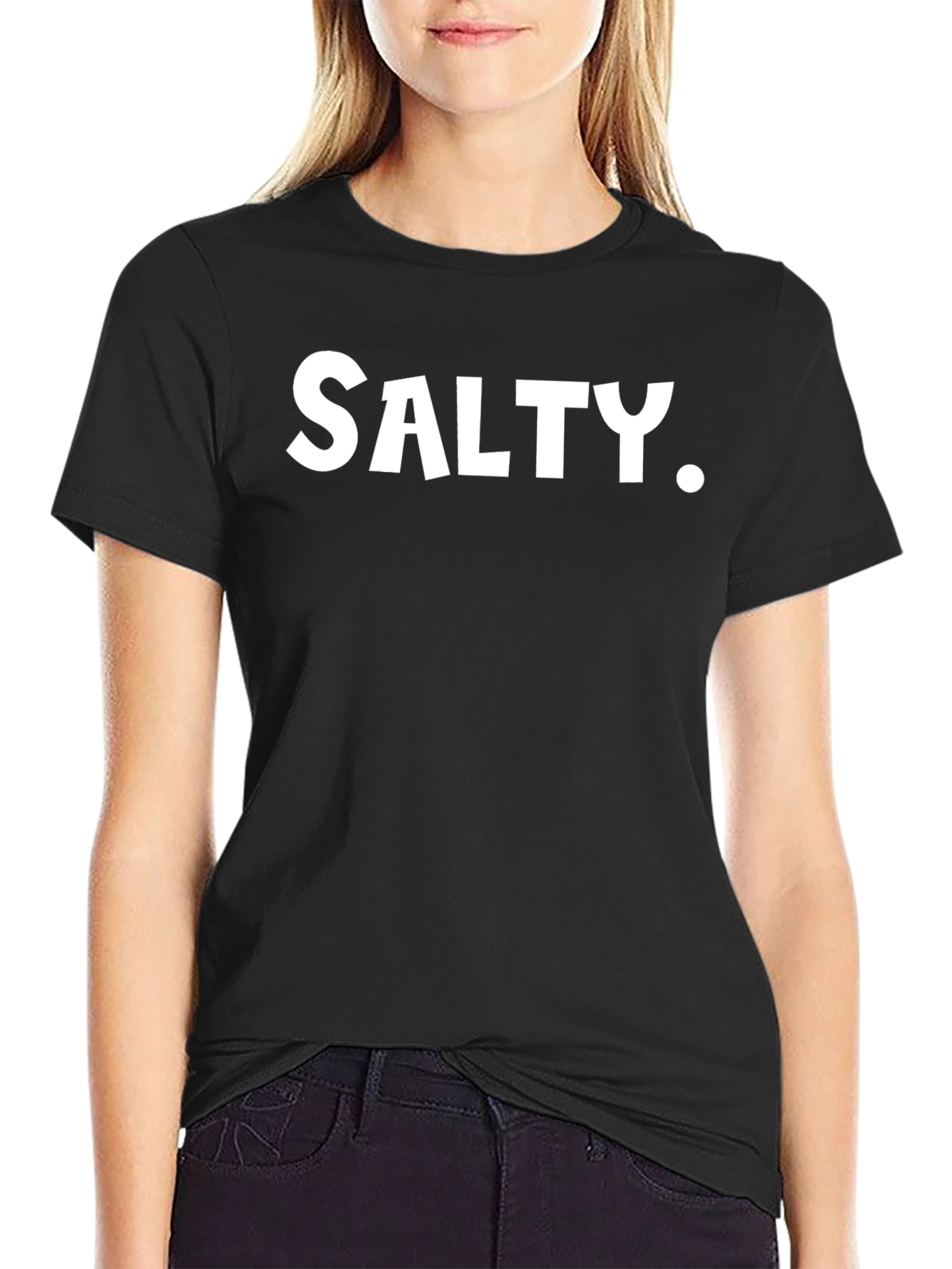 Black Salty T-Shirt - Funny Graphic Tee view 2
